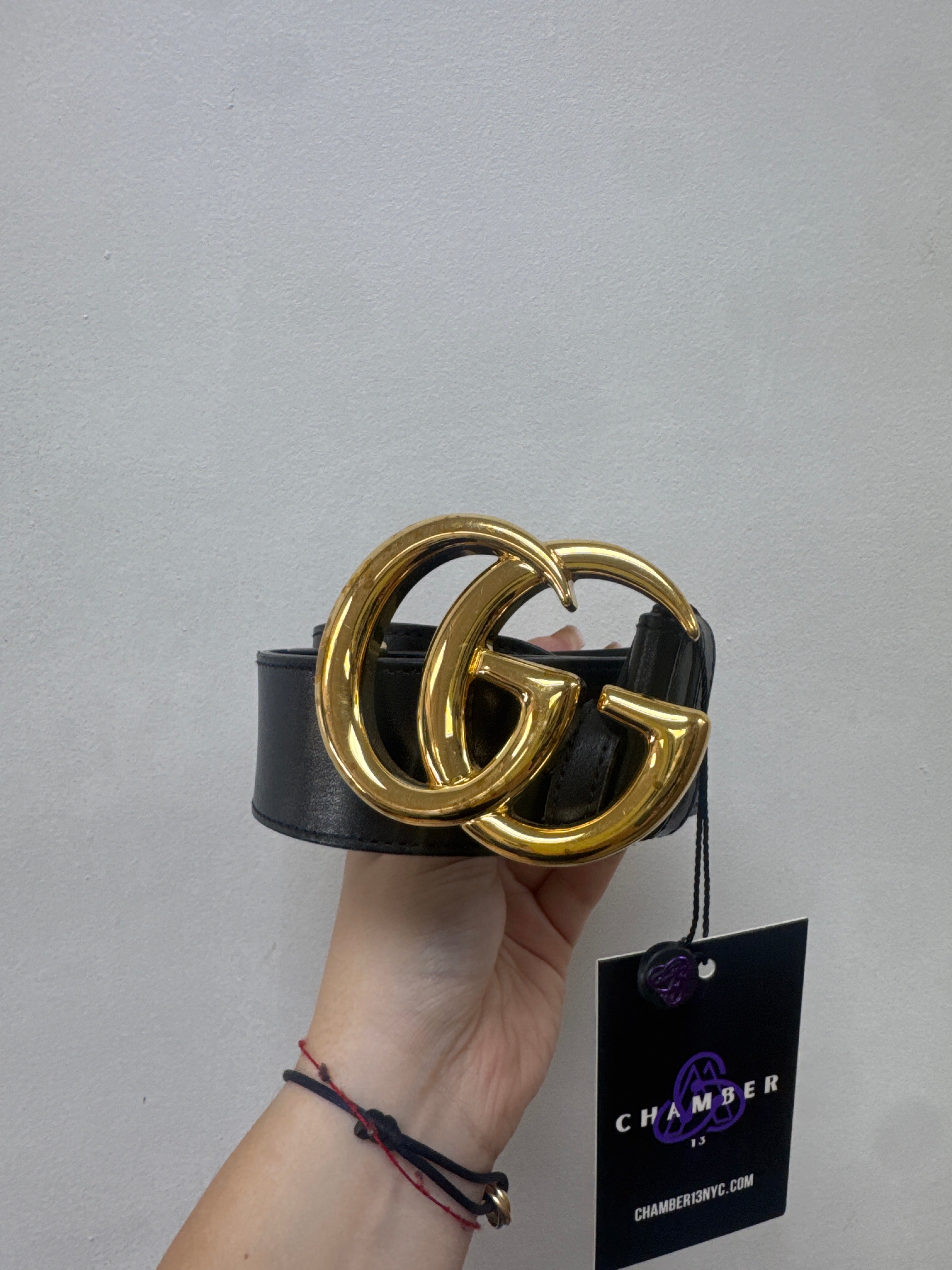 Gucci Black Gold GG (42) Belt