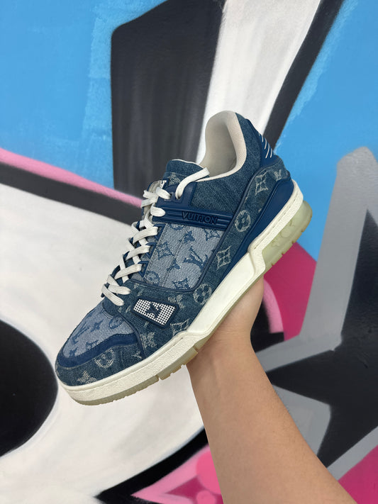 LV Monogram Denim Trainer Sneakers