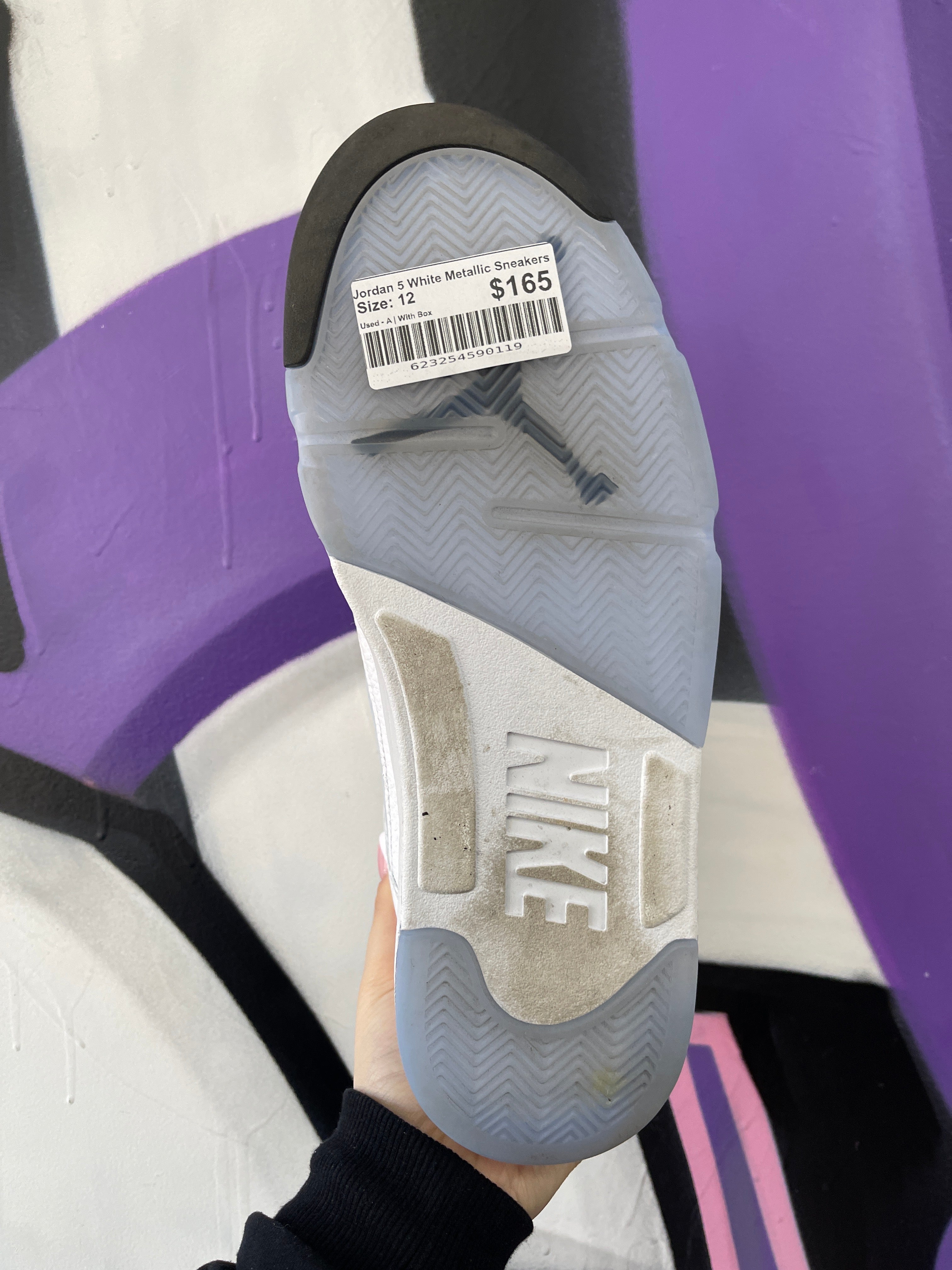 Jordan 5 White Metallic Sneakers