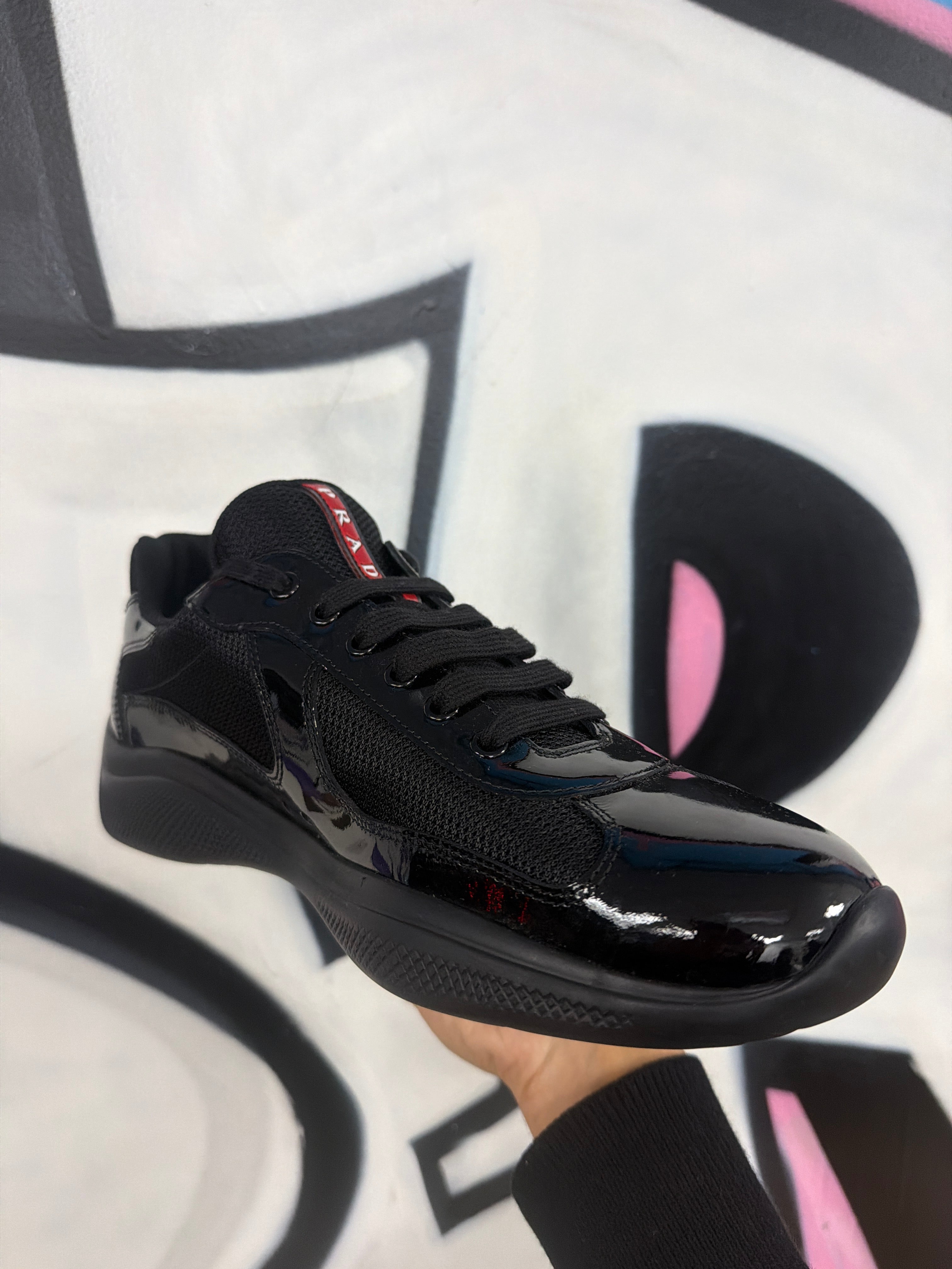 Prada Black Red Cup Sneakers
