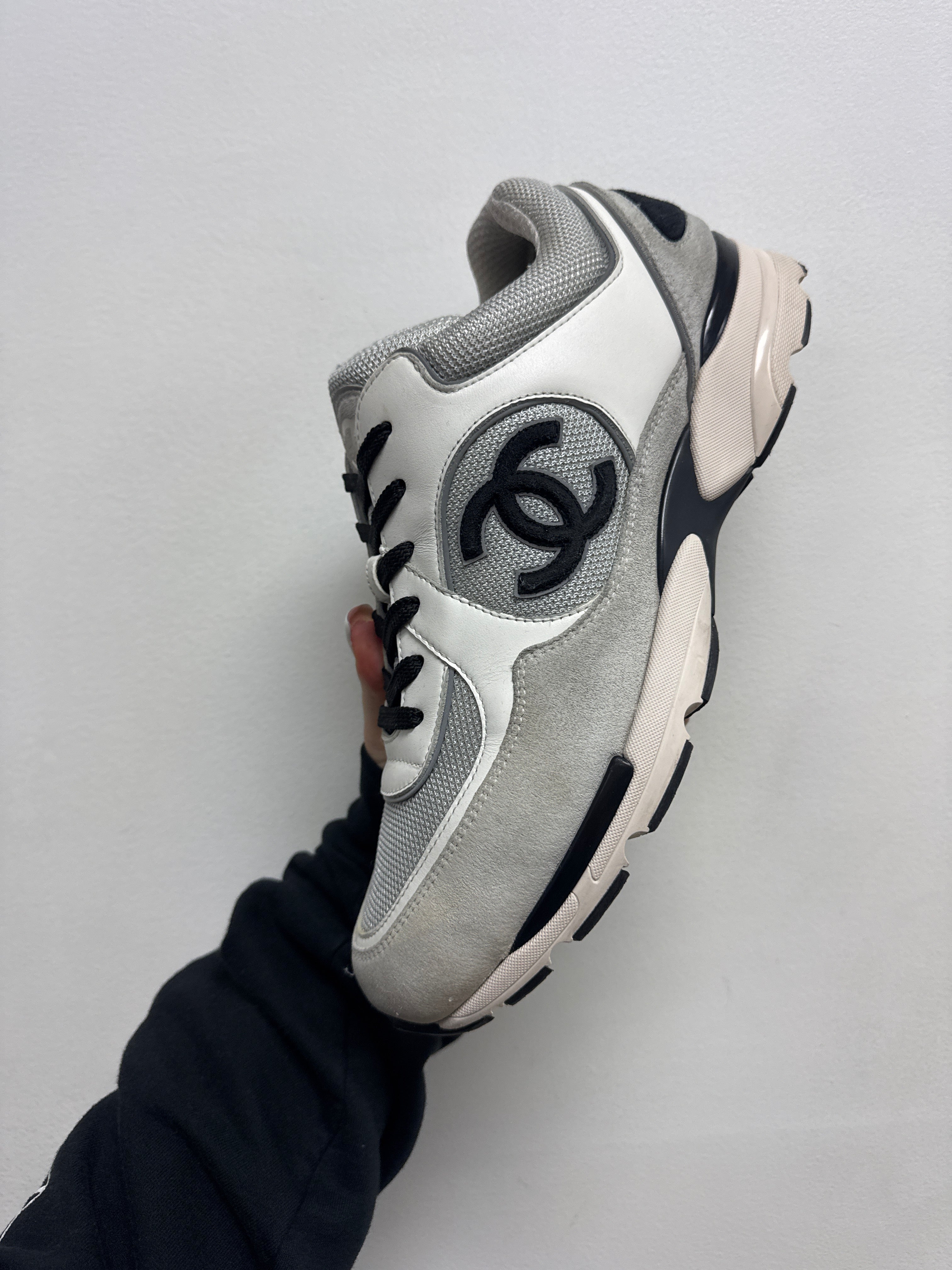 Chanel Black White Runner Sneakers