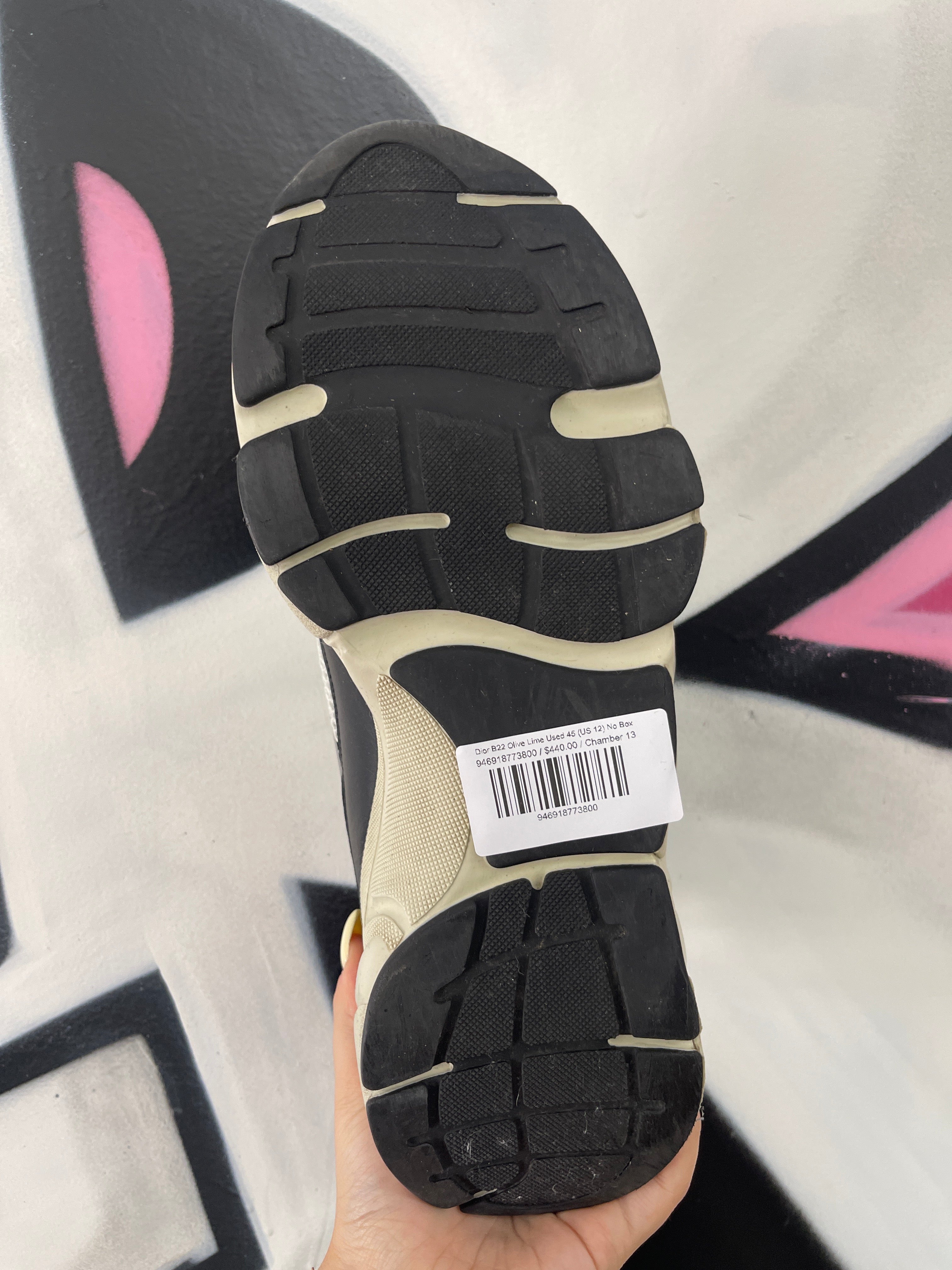 Dior B22 Olive Lime Used 45 (US 12) No Box