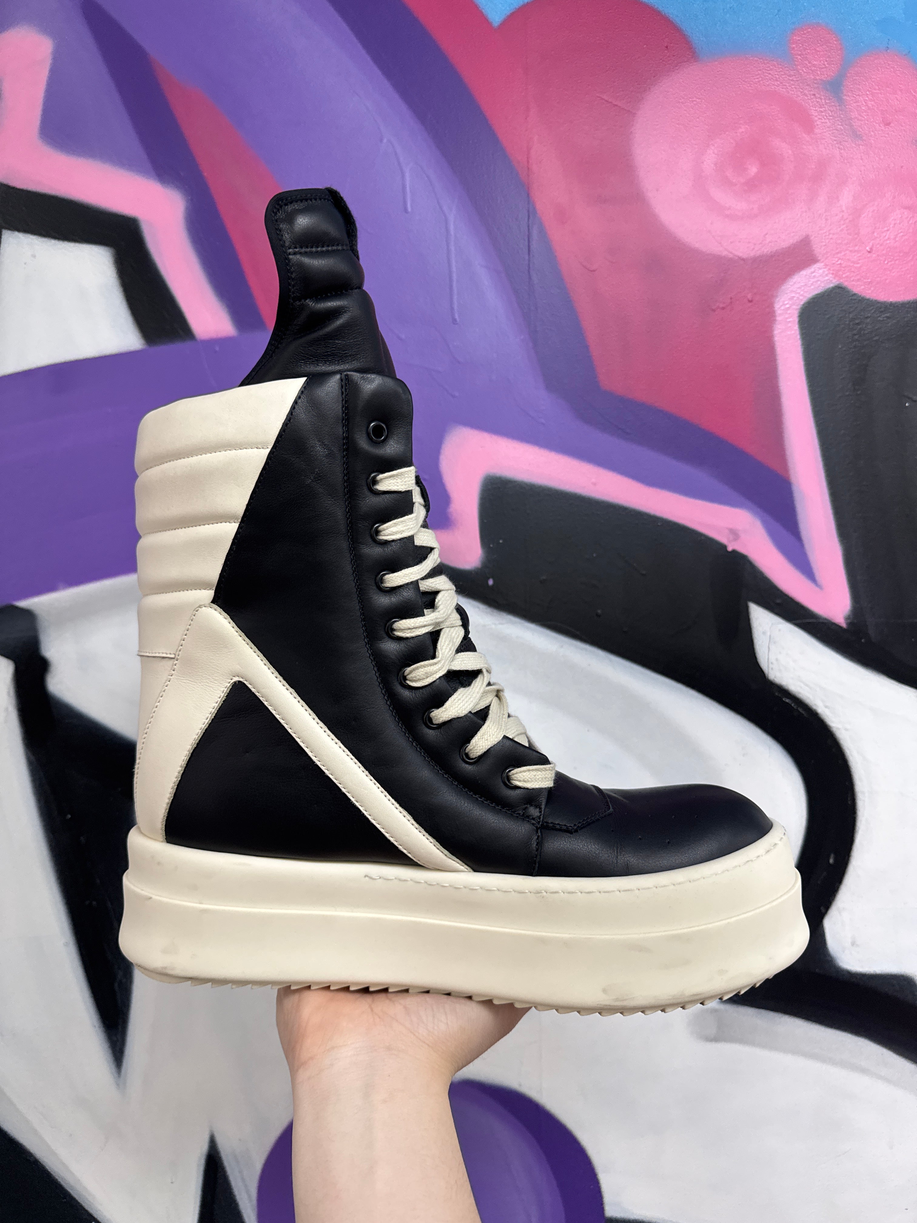Rick Owens Black Mega Geobasket Sneakers