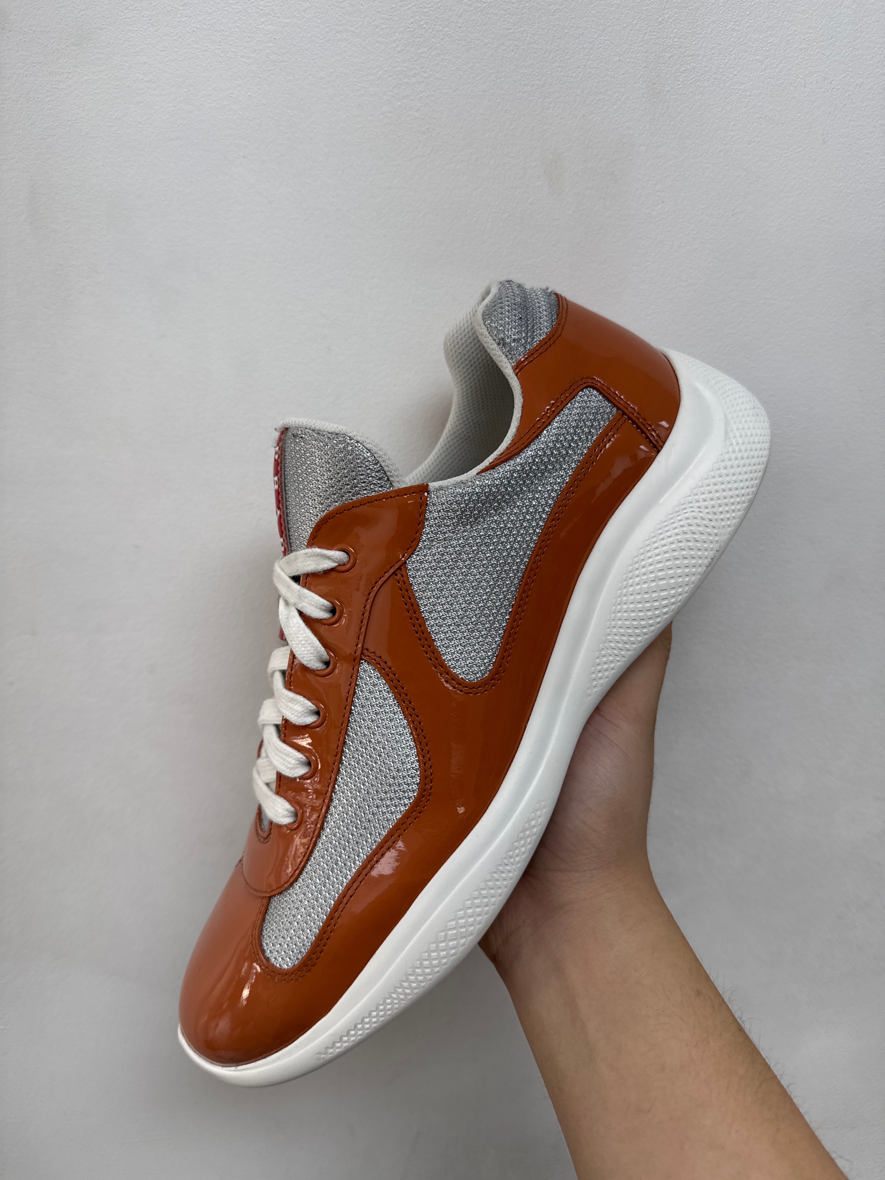 Prada Medlar Orange Cup Sneakers