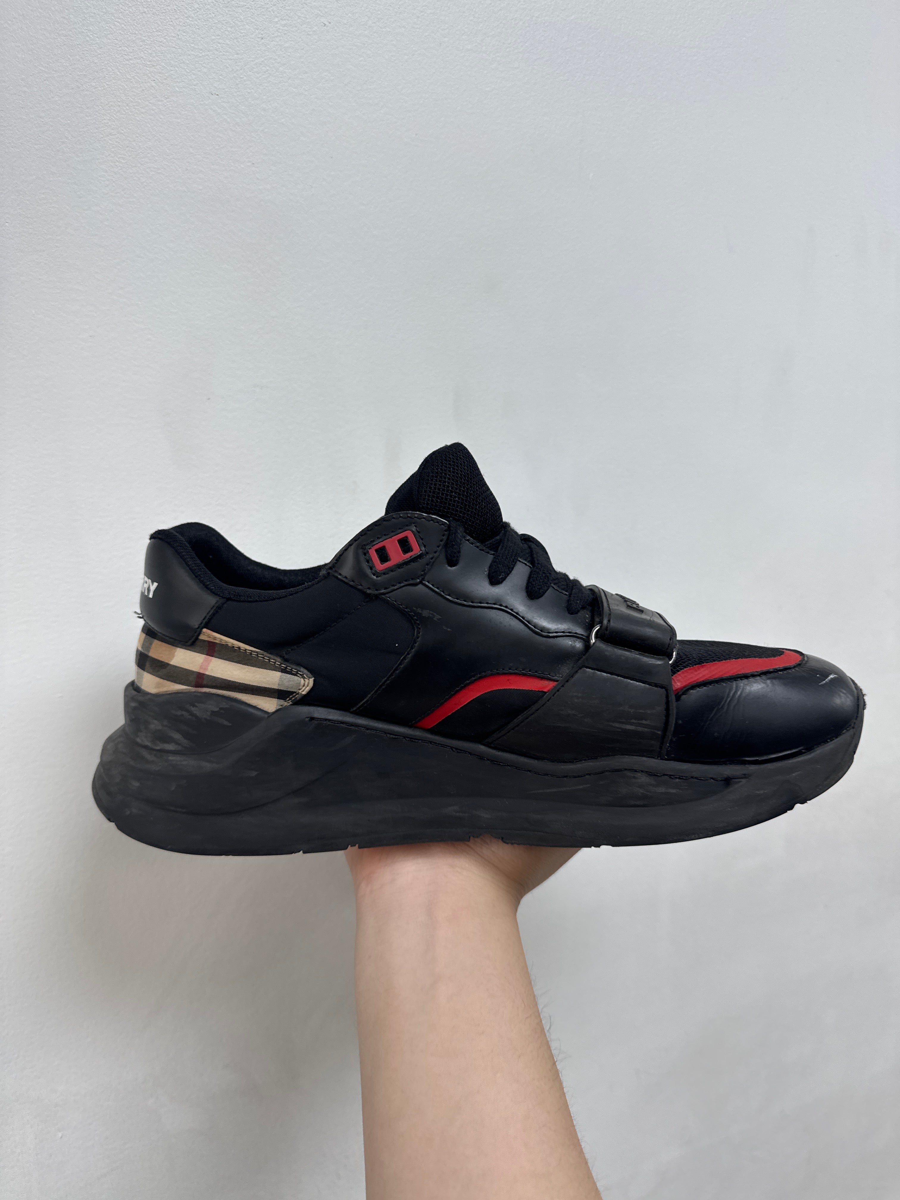 Burberry Black Strap Sneakers