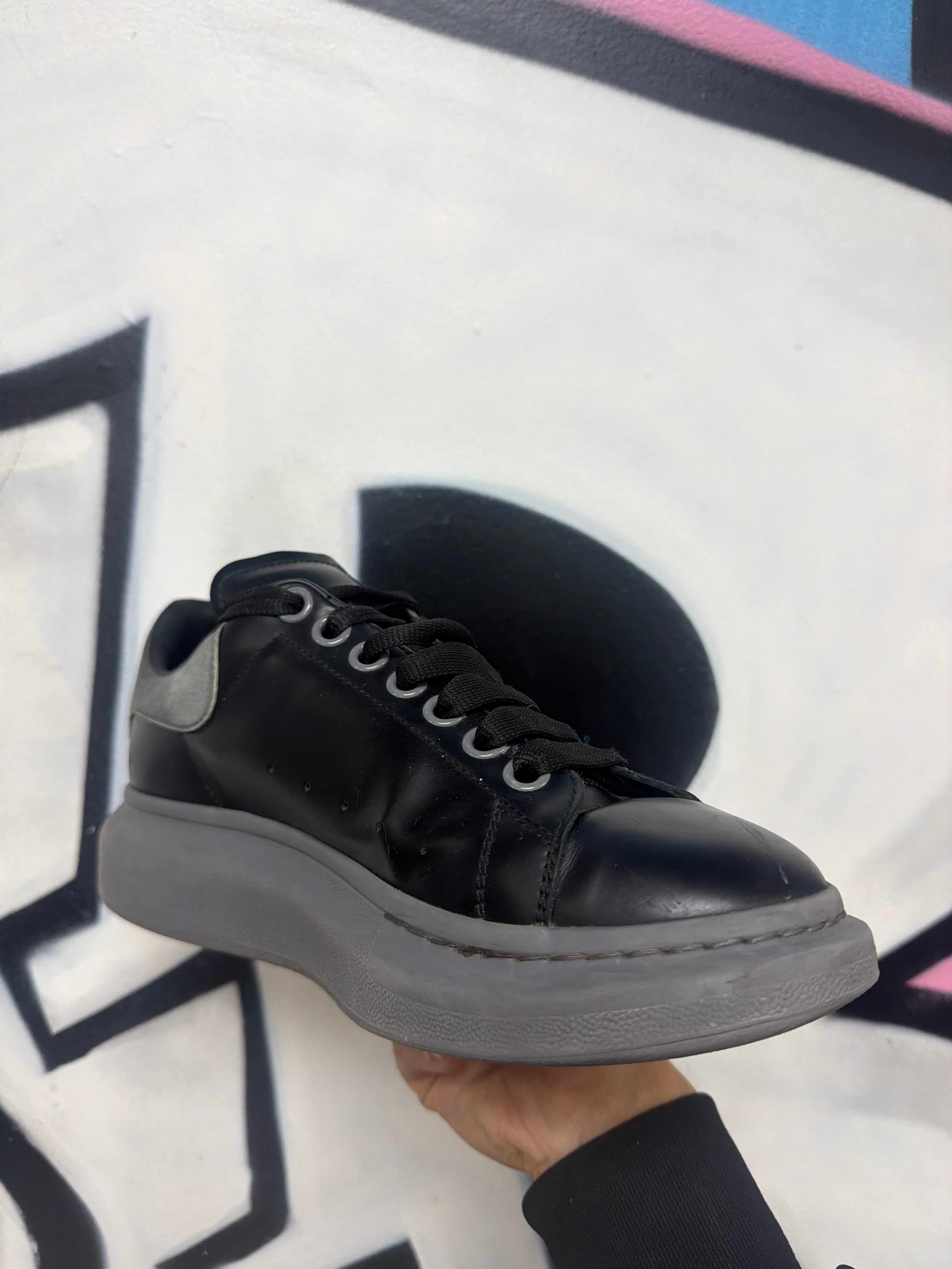 Alexander Mcqueen Black Grey Oversized Low Sneakers