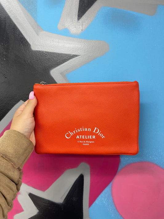 Dior Atelier Pouch Orange Used OS N/A