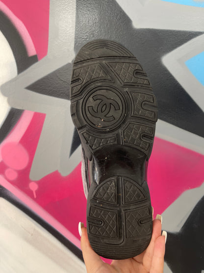 Chanel CC Runner Black Grey Used No Box