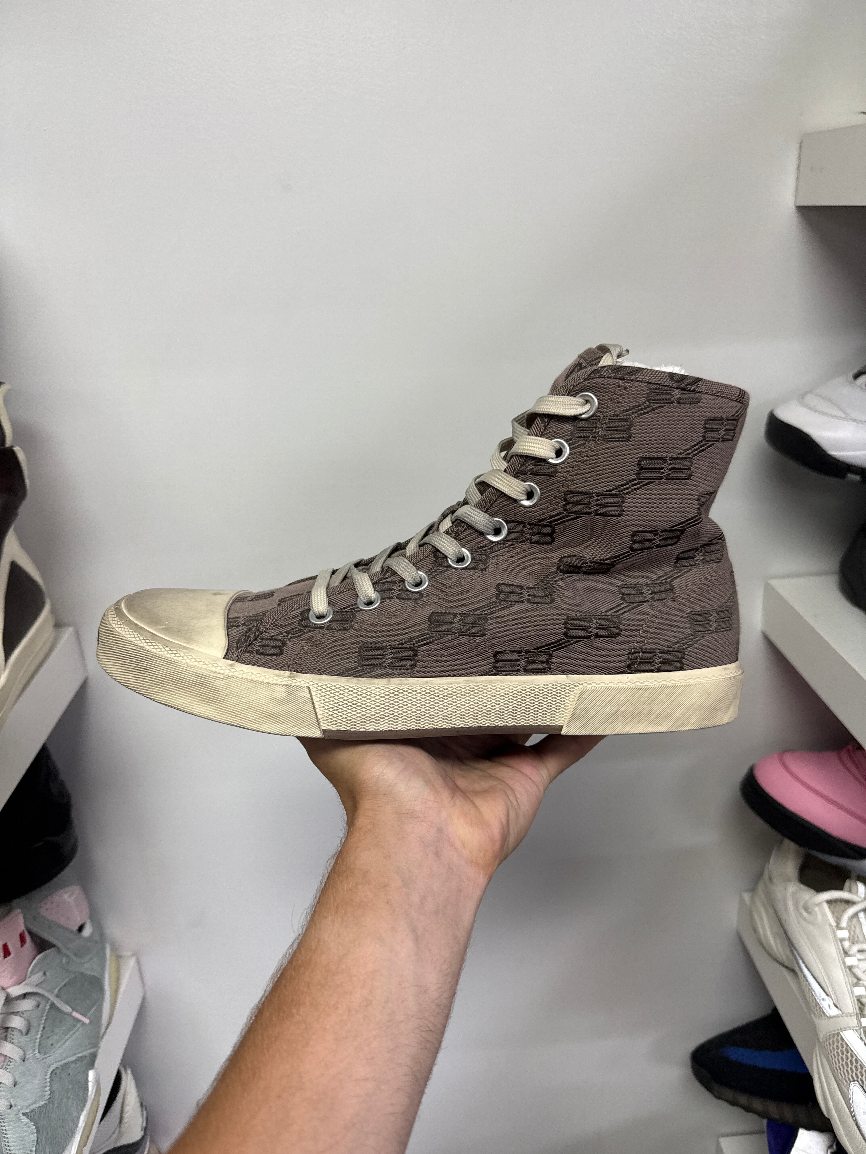 Balenciaga Paris High Brown Beige New 45 (US 12) With Box