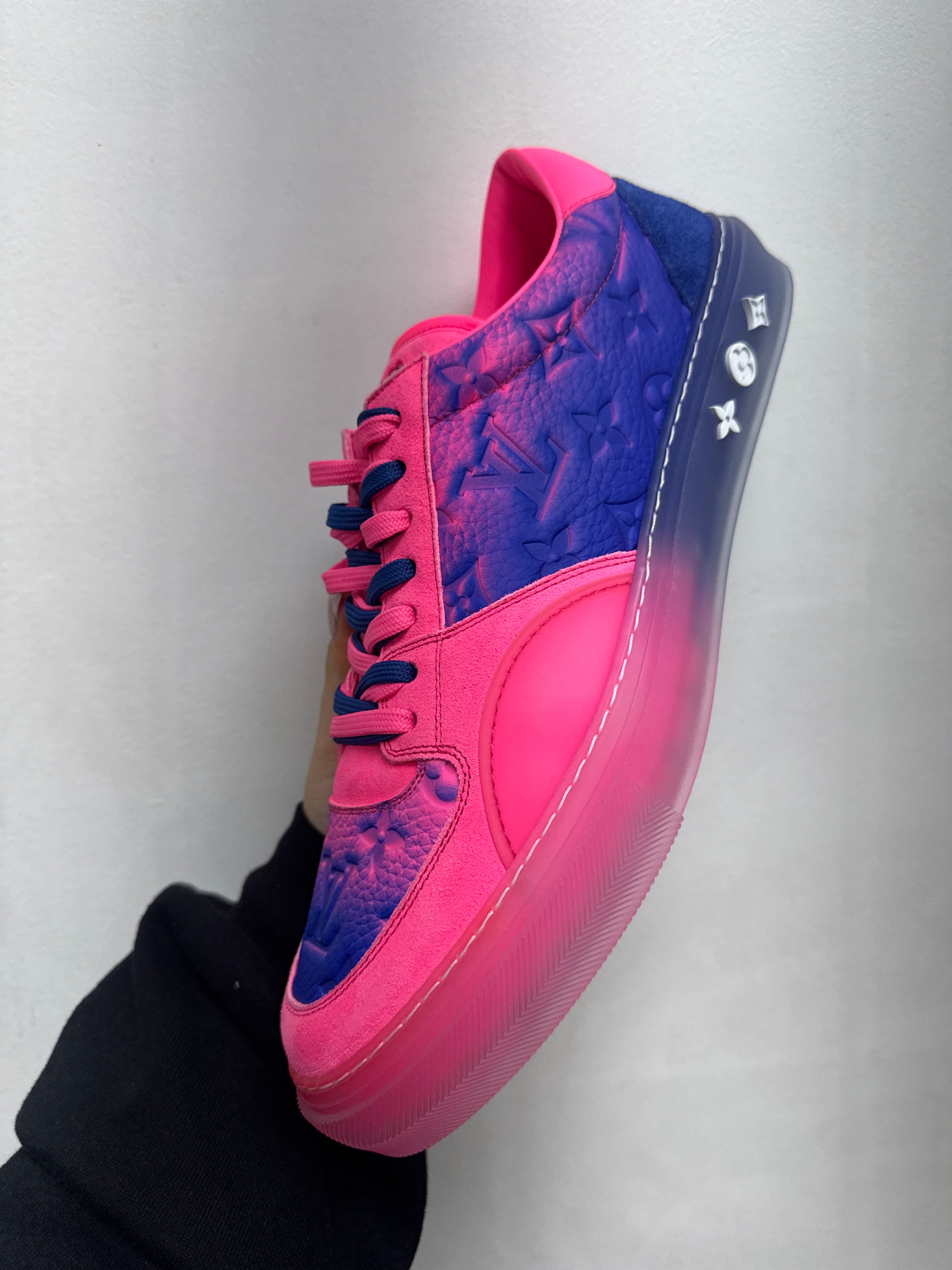 Louis Vuitton Pink Blue Monogram Court Sneakers