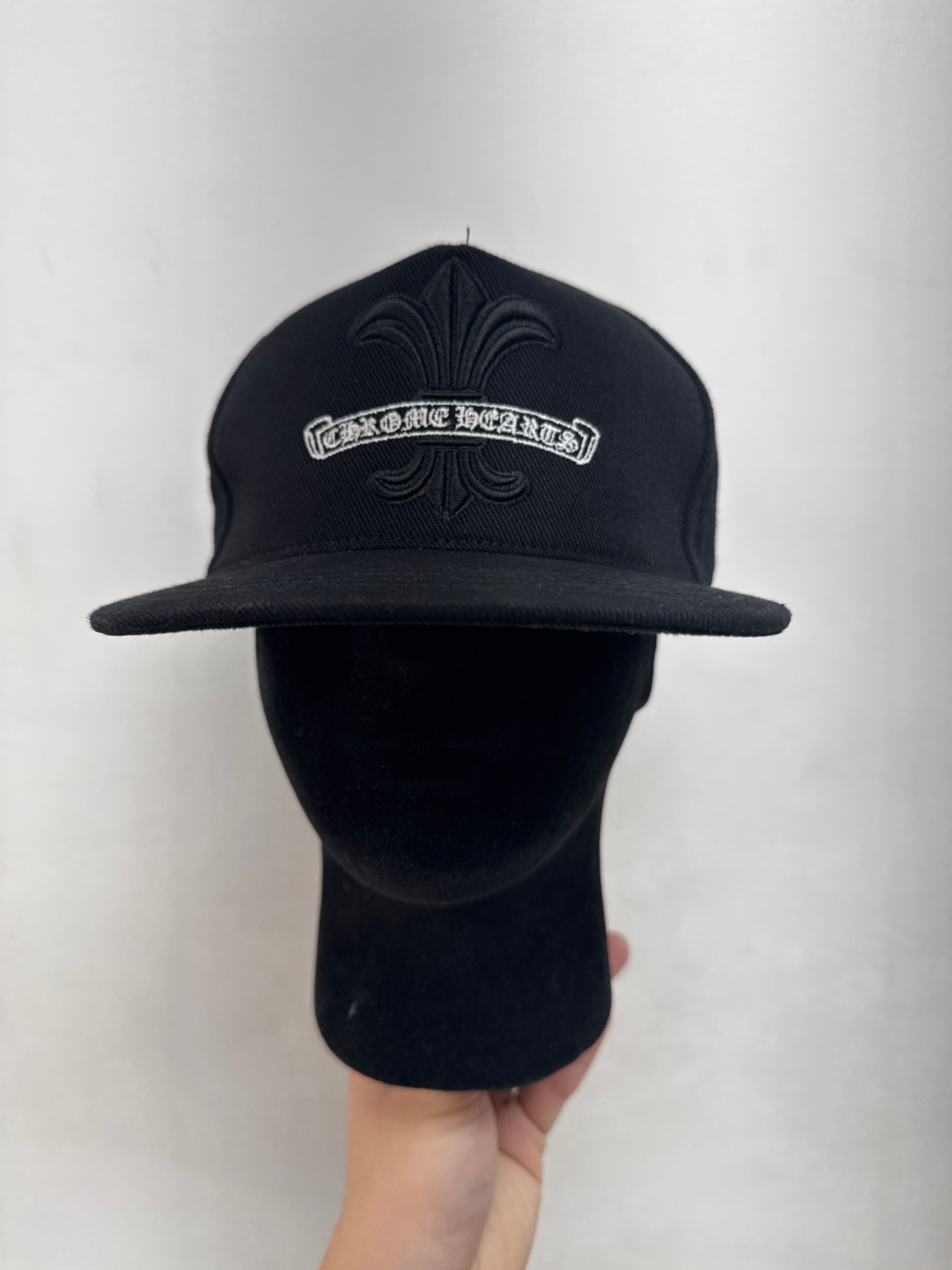 Chrome Hearts Black Fleur Scroll Logo Hat