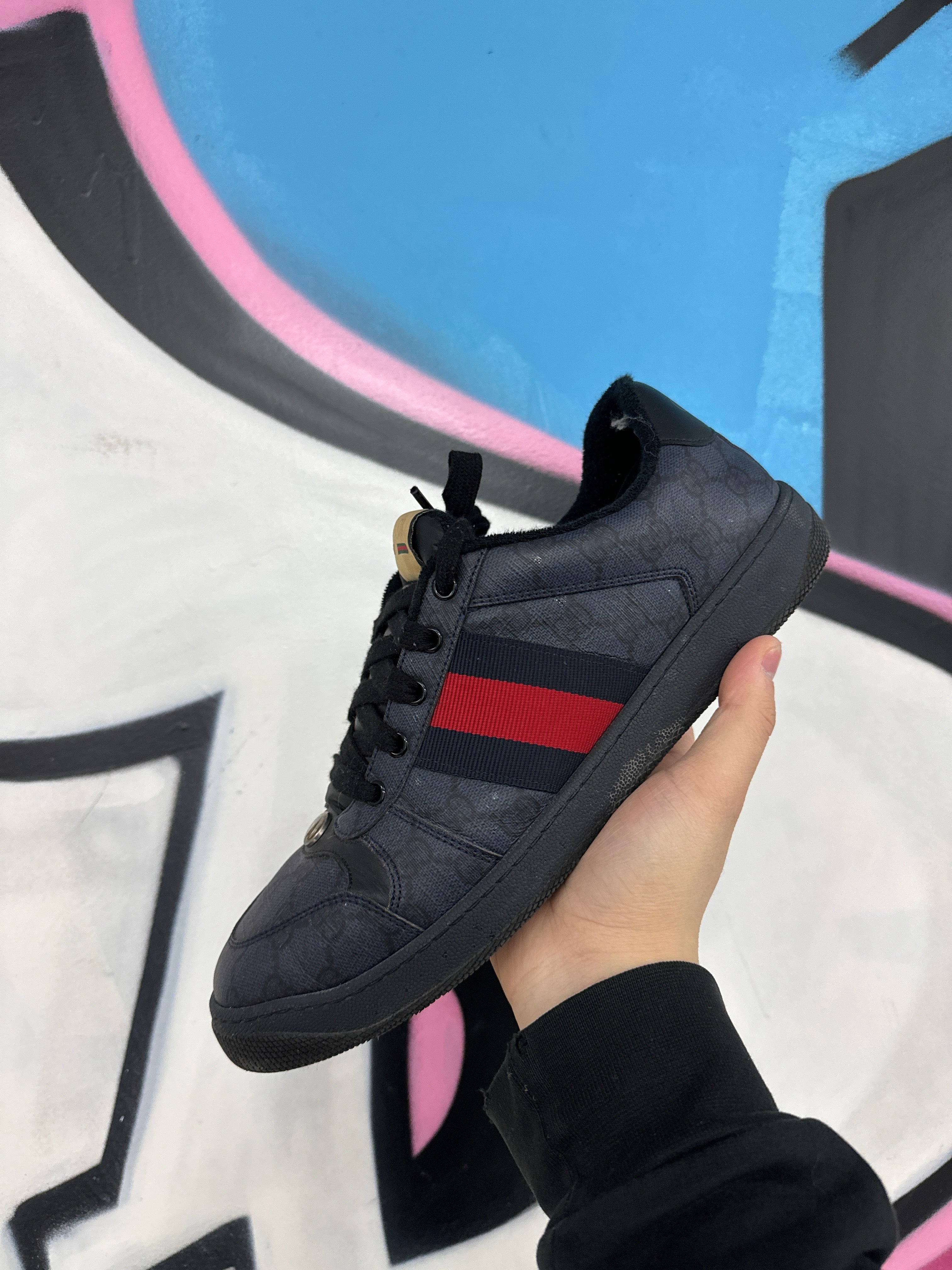 Gucci Navy Monogram Sneakers