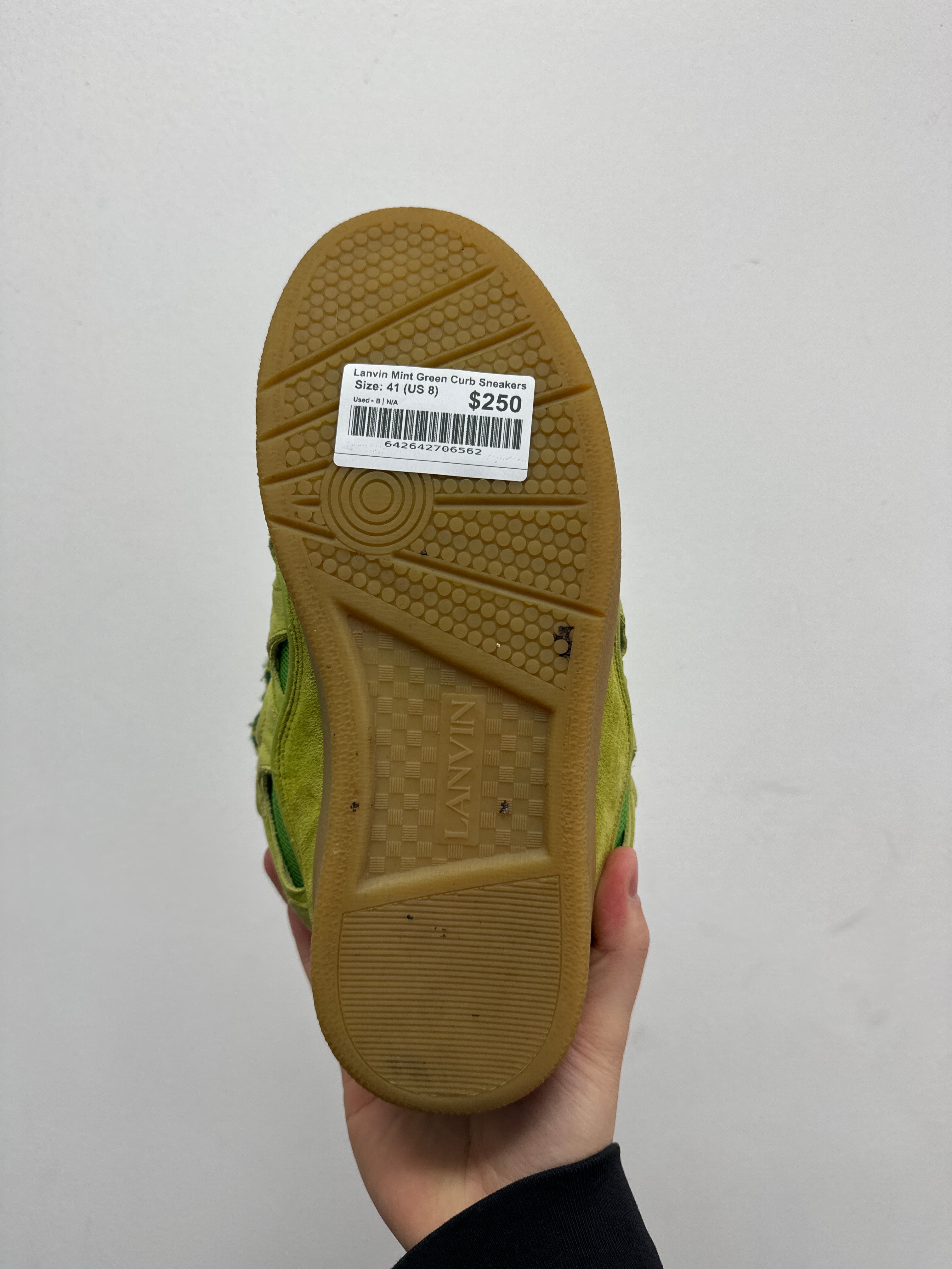 Lanvin Mint Green Curb Sneakers