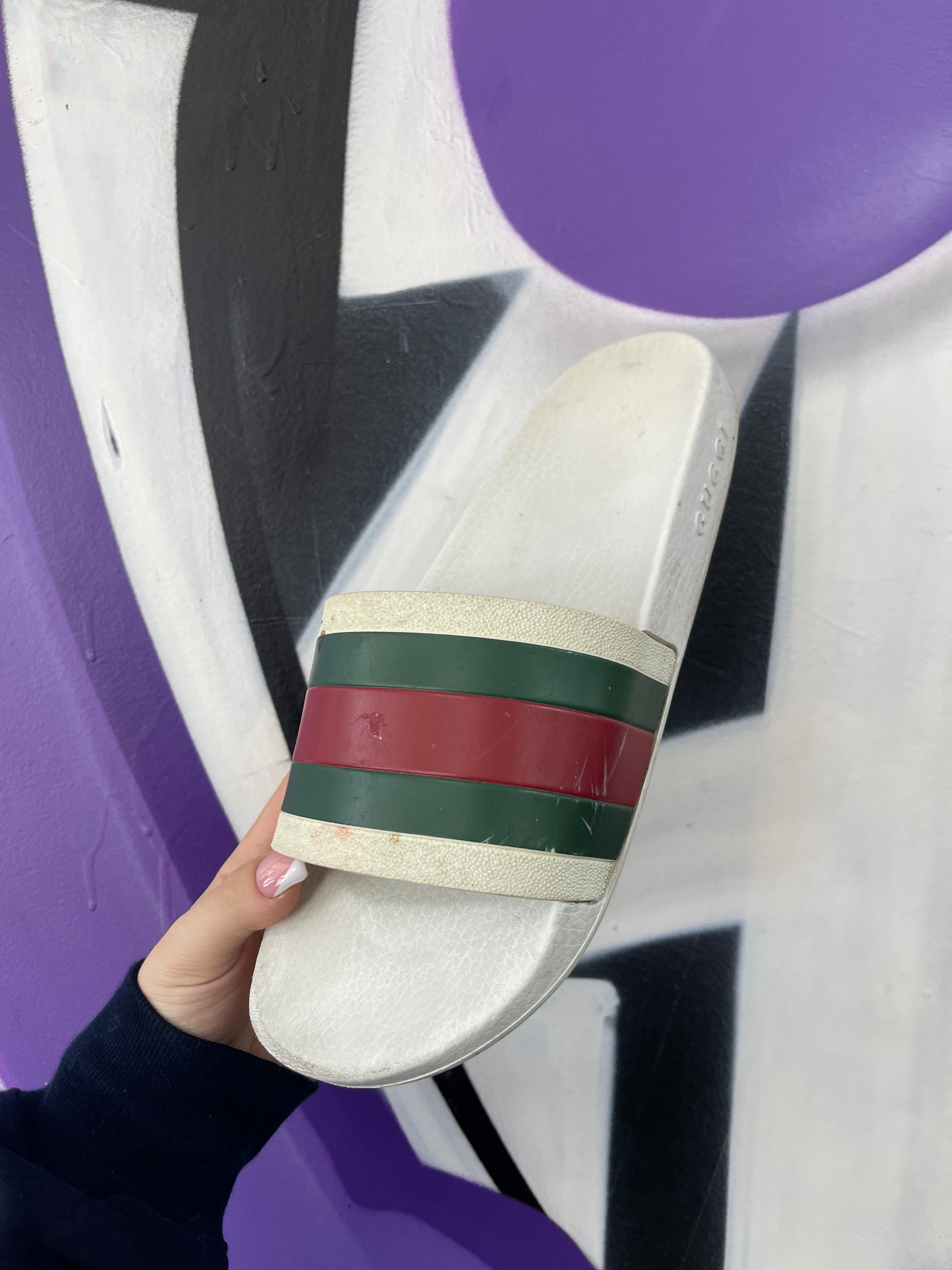 Gucci White Red Green Slides