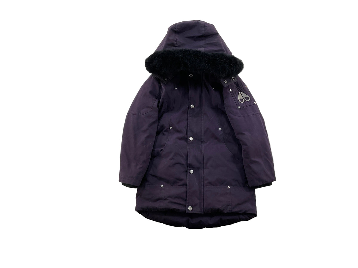 Moose Knuckles Purple Parka Fur Kids Jacket