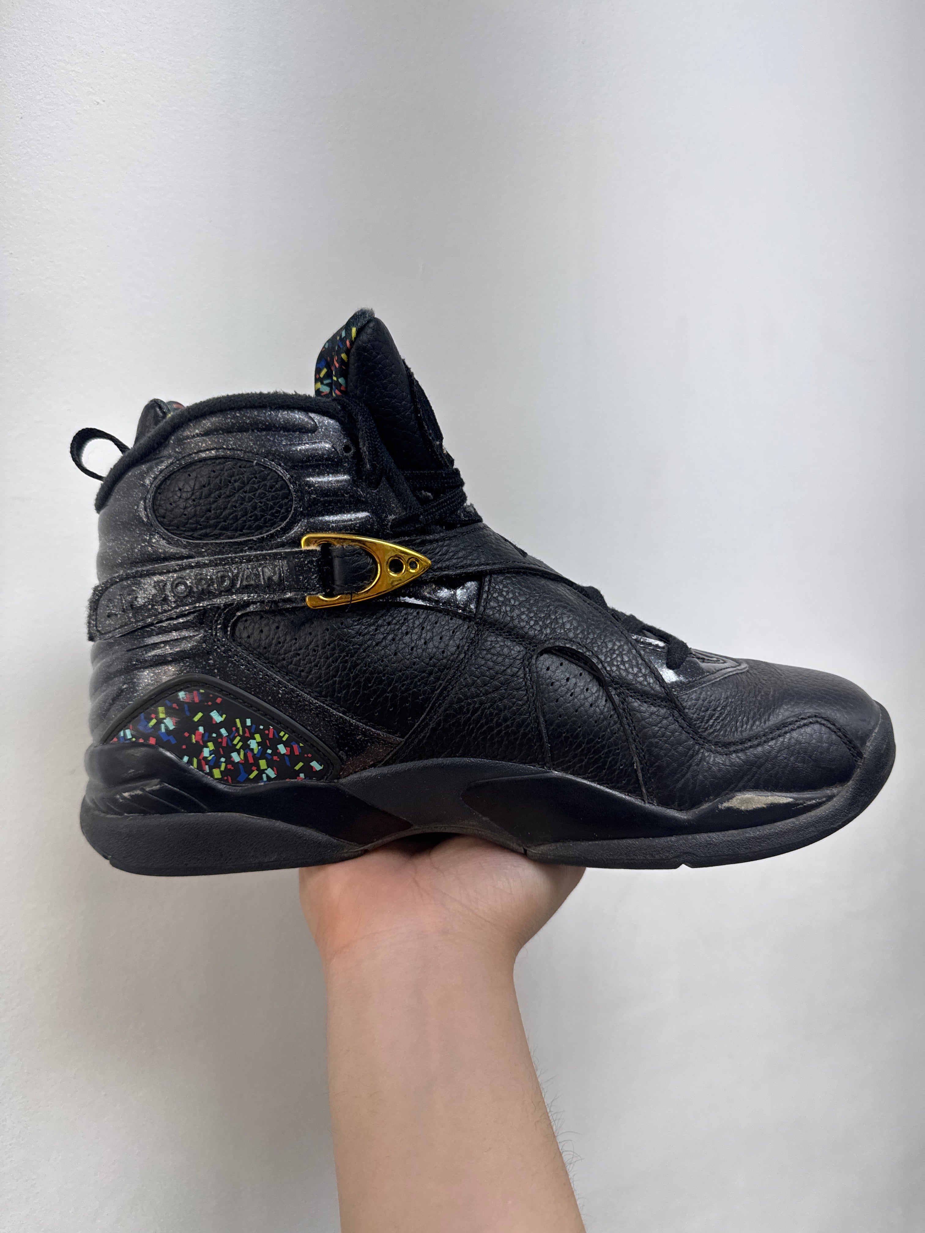 Jordan 8 Black Confetti Sneakers