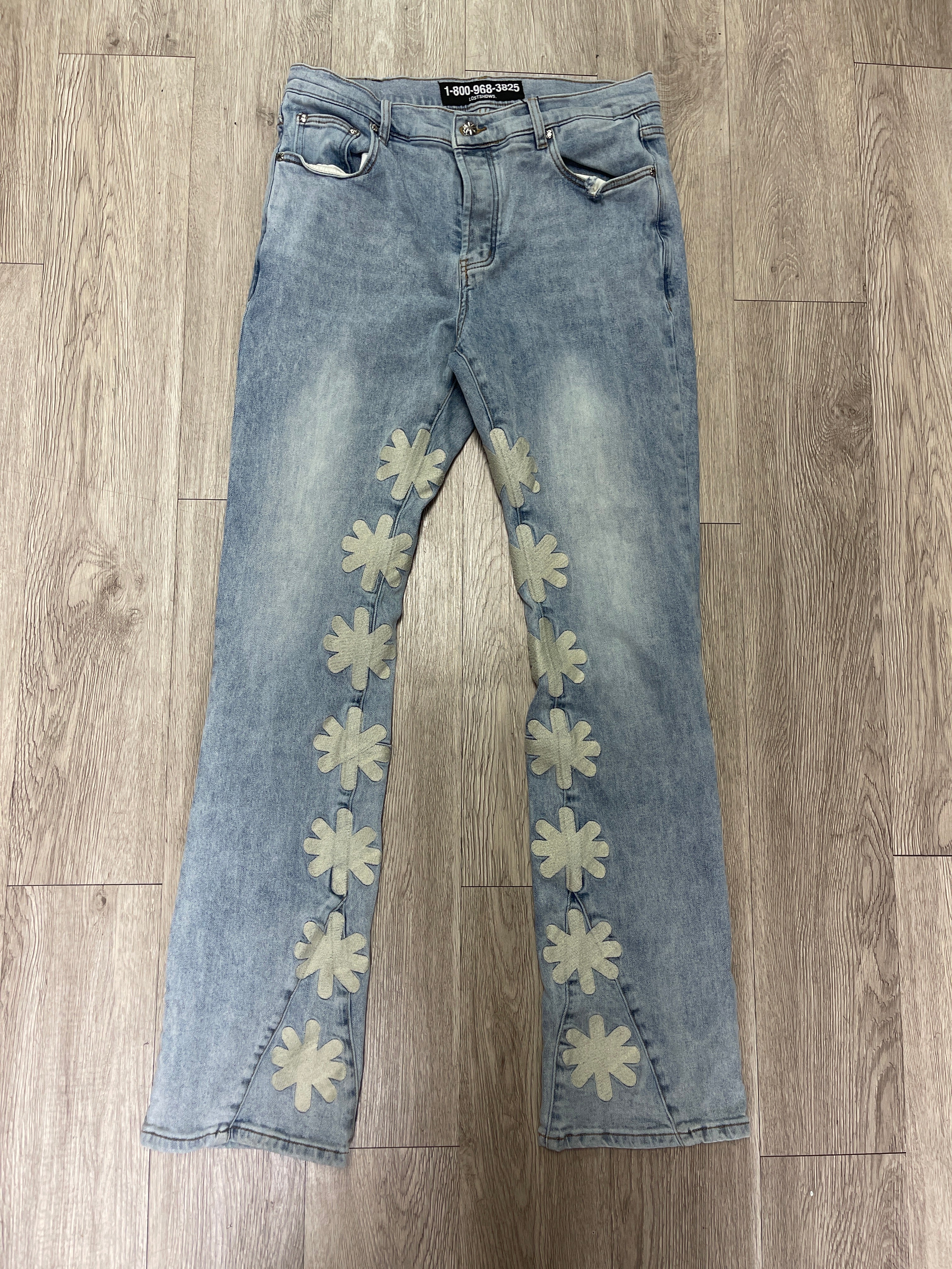 LOST SHDWS Light Wash Cream Jeans