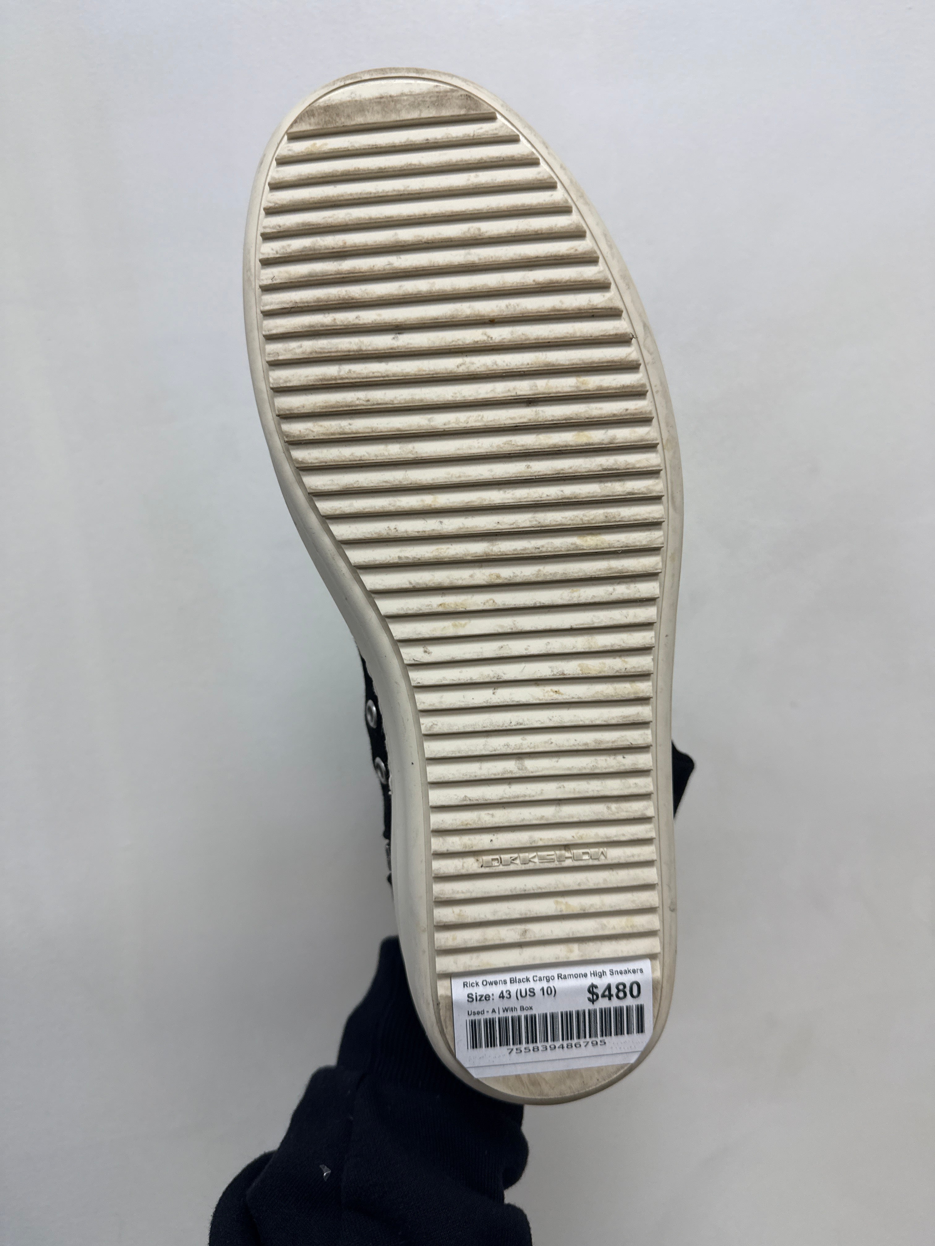 Rick Owens Black Cargo Ramone High Sneakers