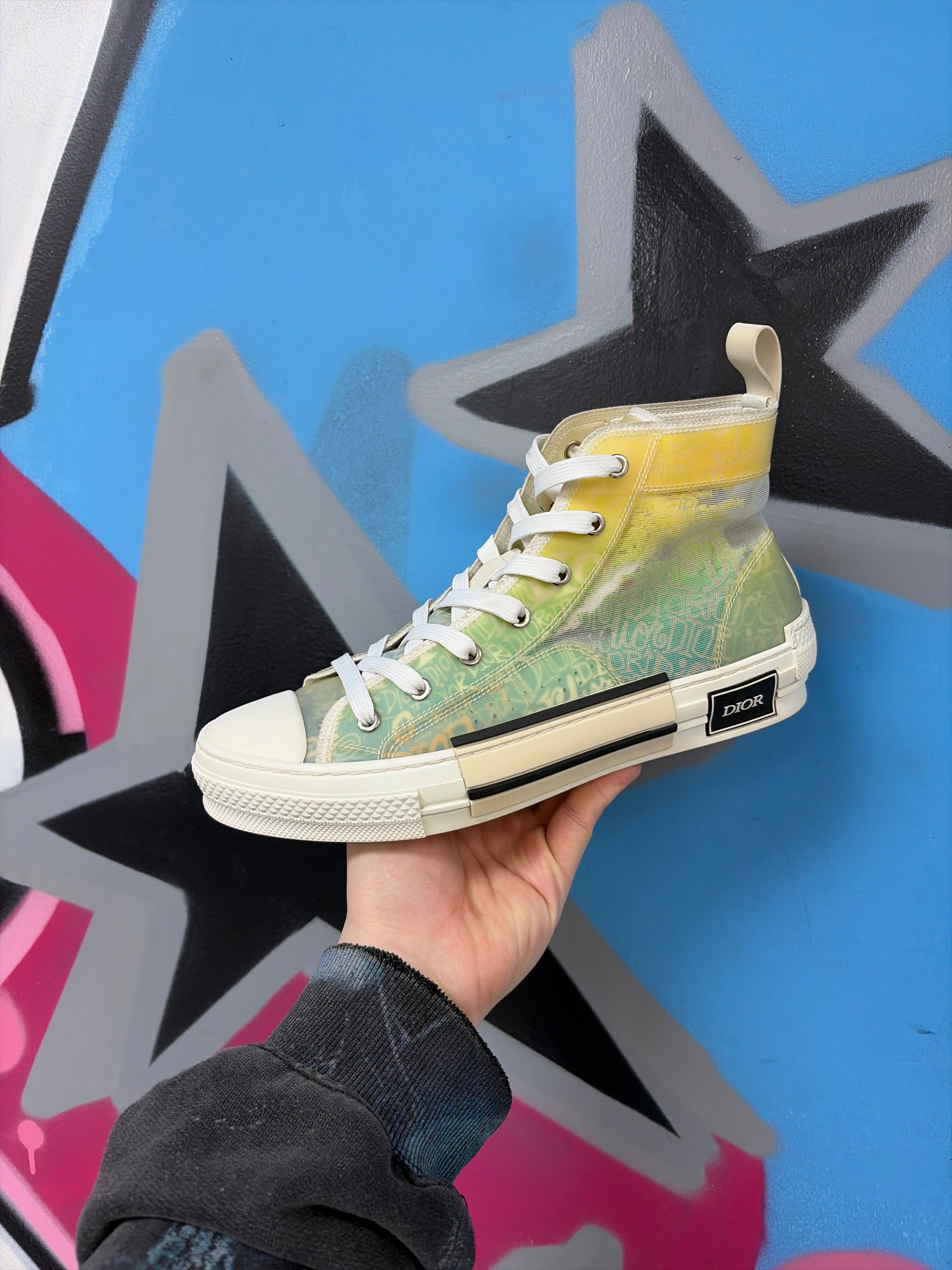 Dior B23 High Stussy Green Sneakers