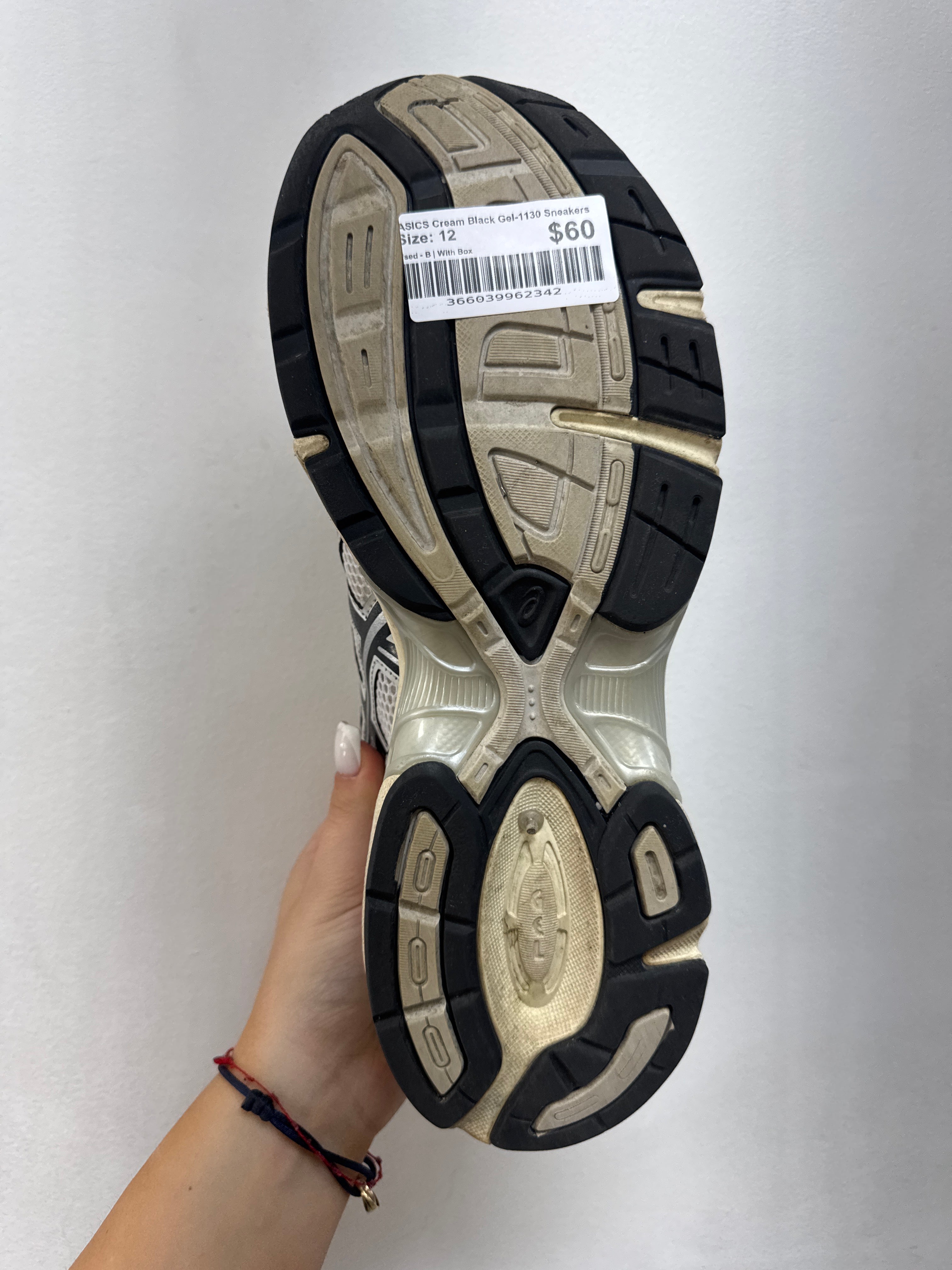 ASICS Cream Black Gel-1130 Sneakers