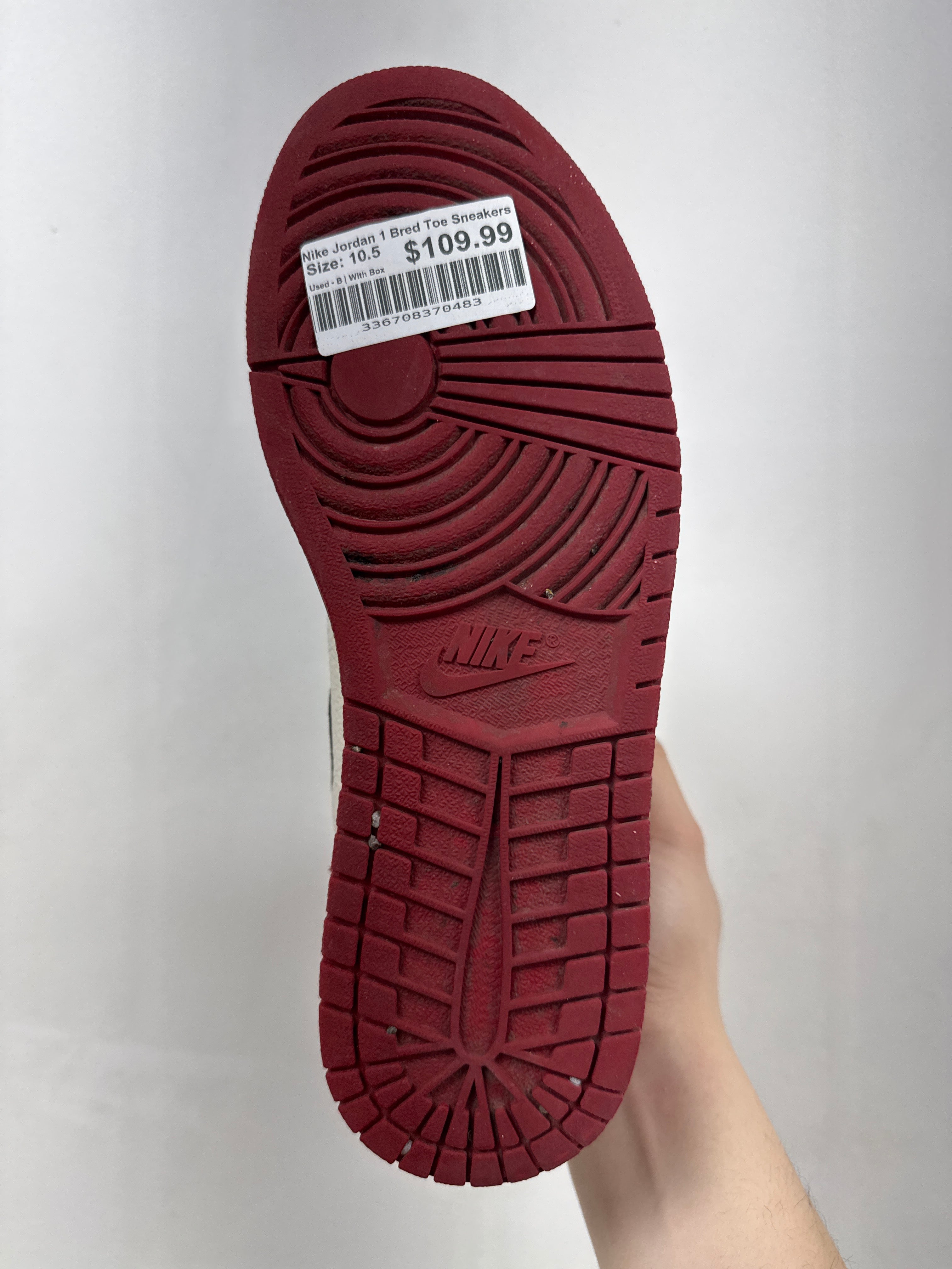 Nike Jordan 1 Bred Toe Sneakers