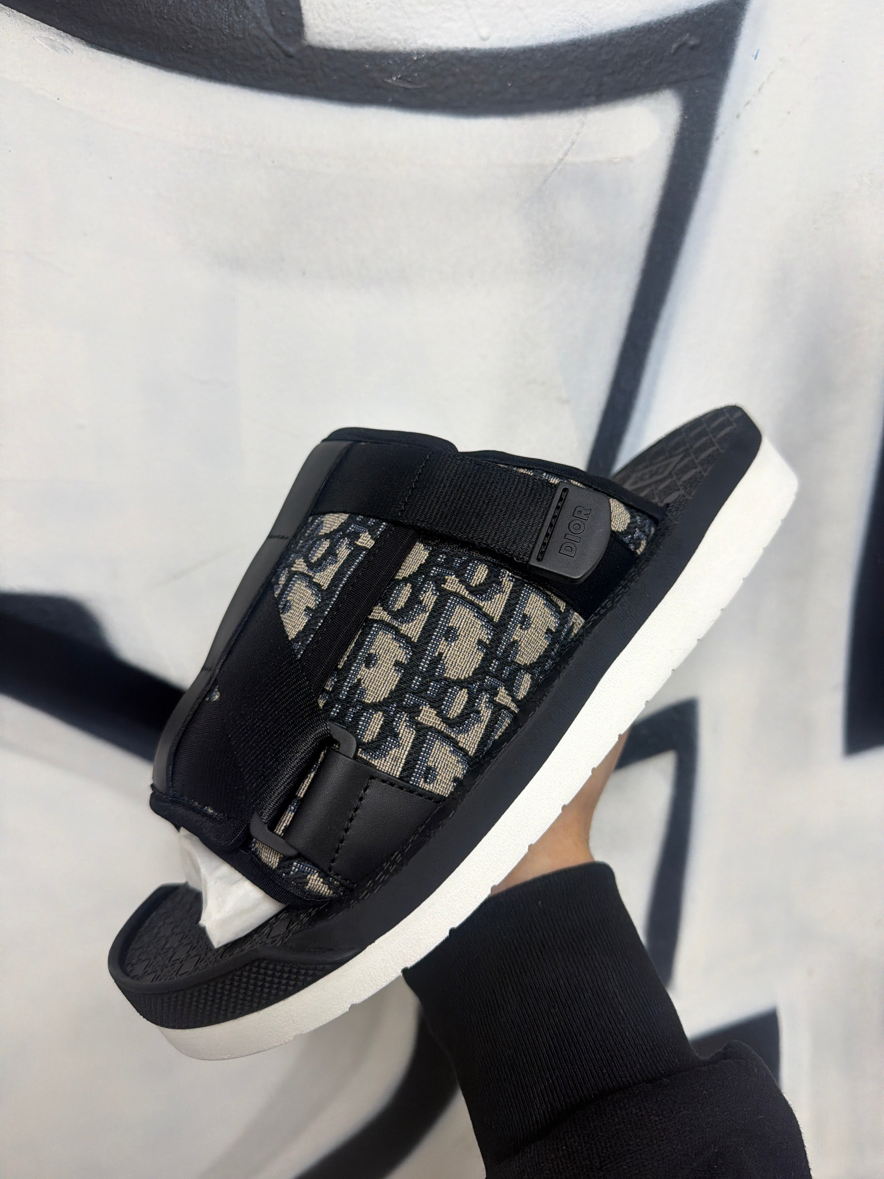 Dior Alpha Navy Monogram Slides