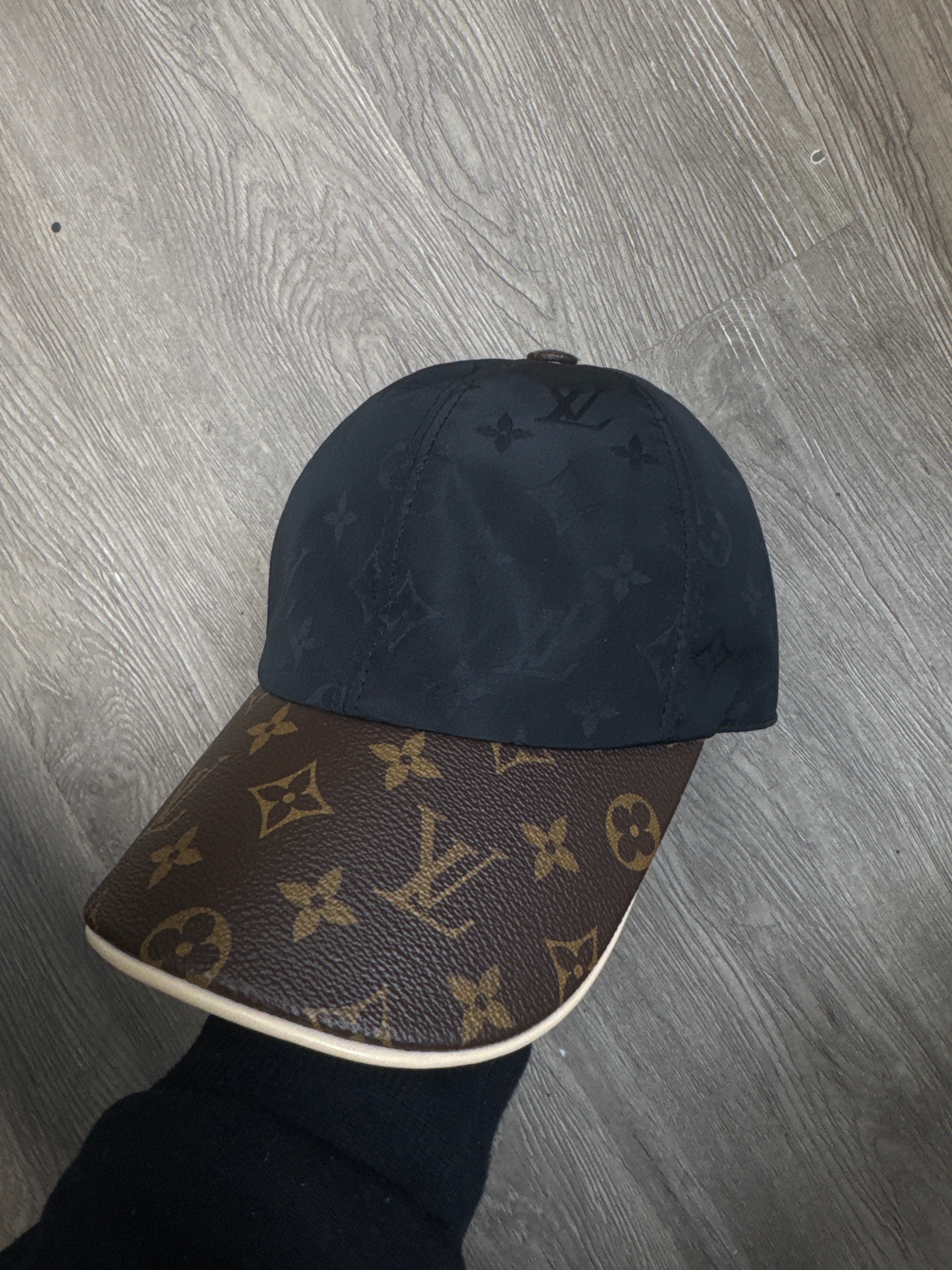 Louis Vuitton Black Nylon Brown Monogram Hat