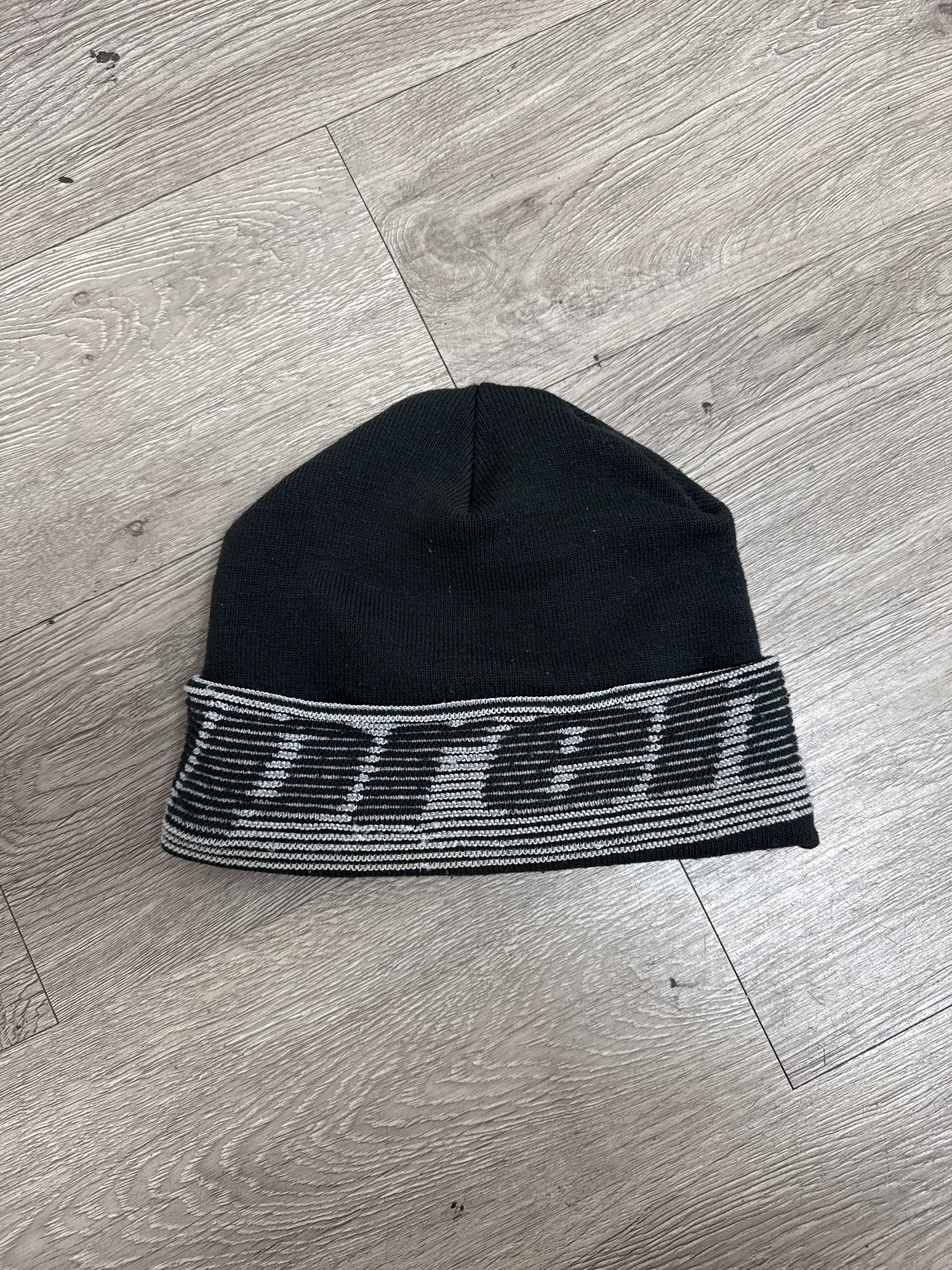 Supreme Black Grey Striped Beanie