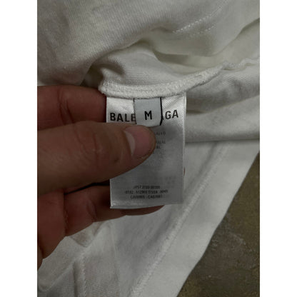 Balenciaga White Black Crew Tee Used Medium