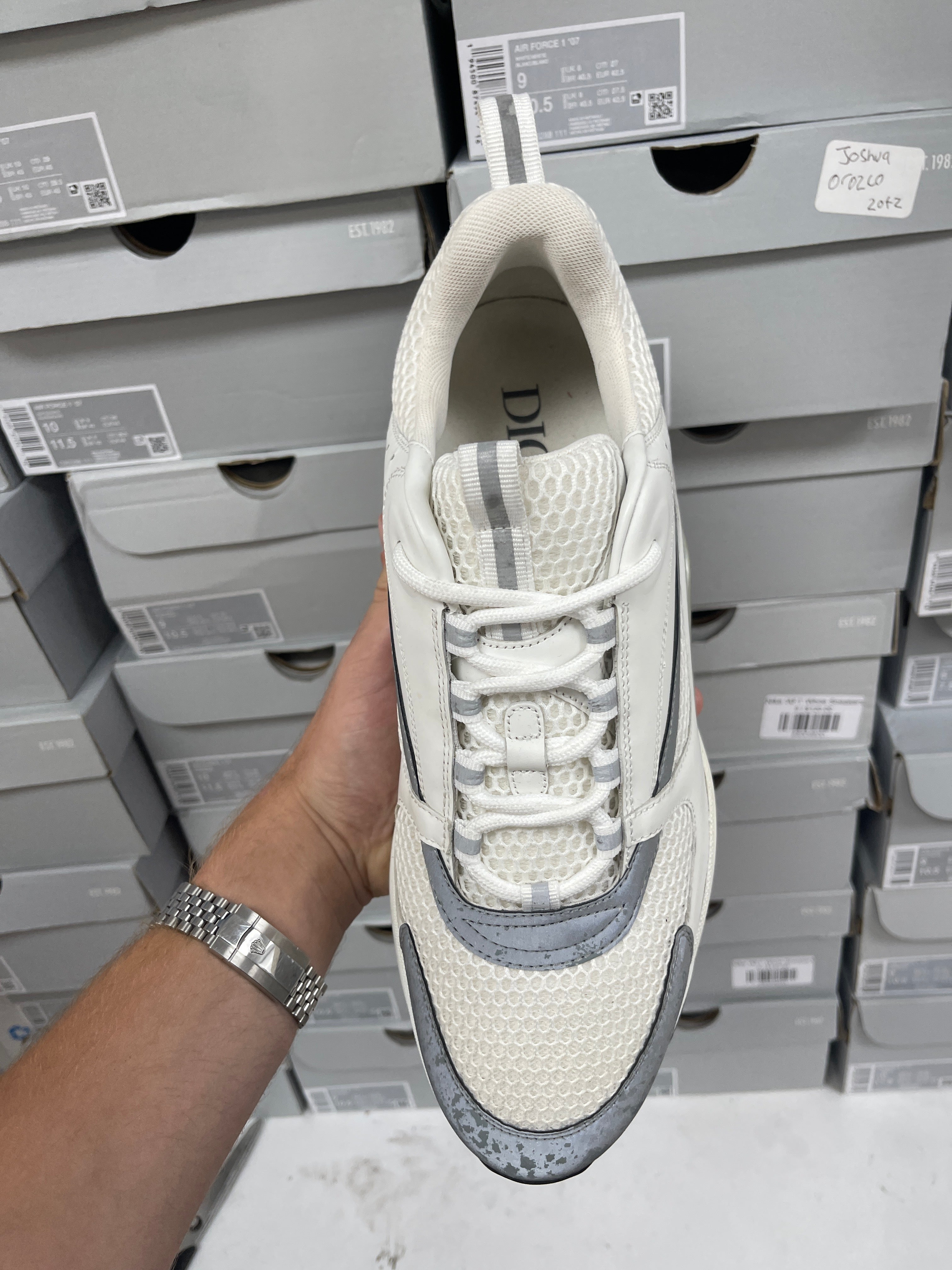 Dior White Silver B22 Sneakers