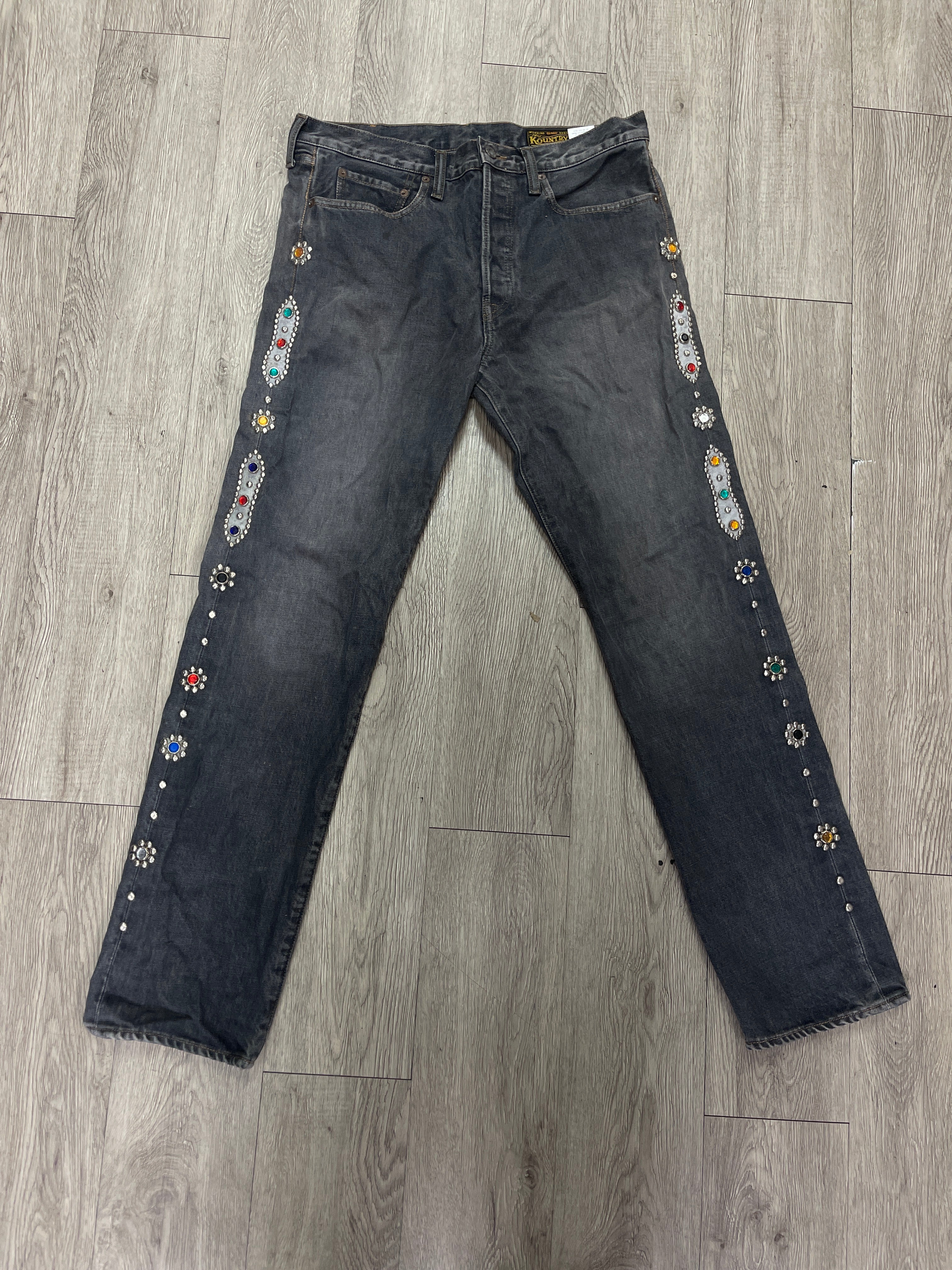 Kapital Grey Gem Studded Jeans