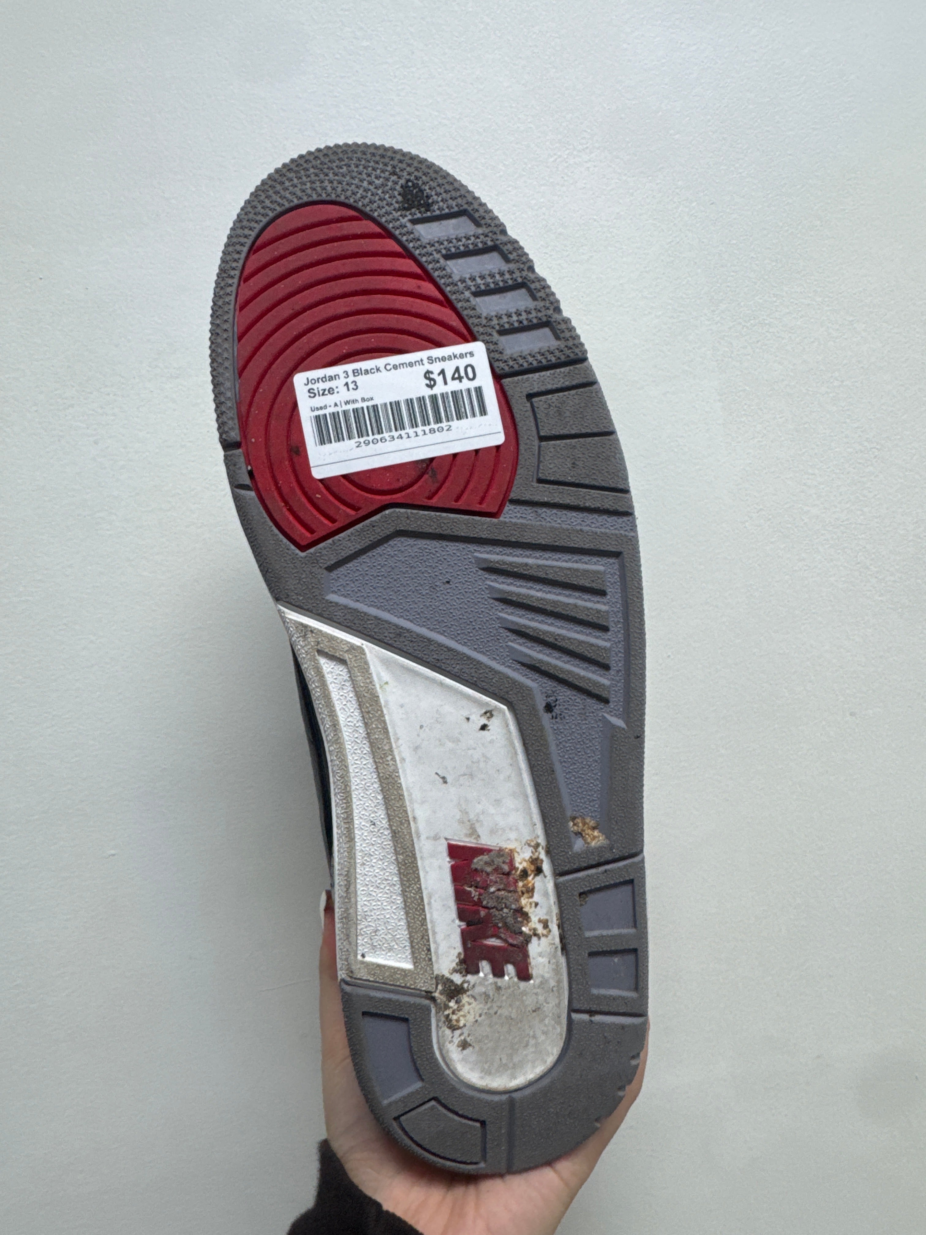Jordan 3 Black Cement Sneakers