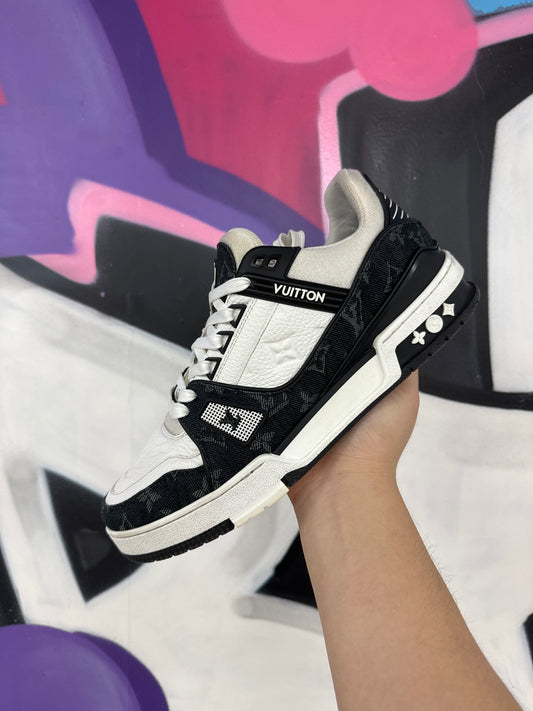 LV Denim Trainer Black Monogram (7.5LV) Used No Box