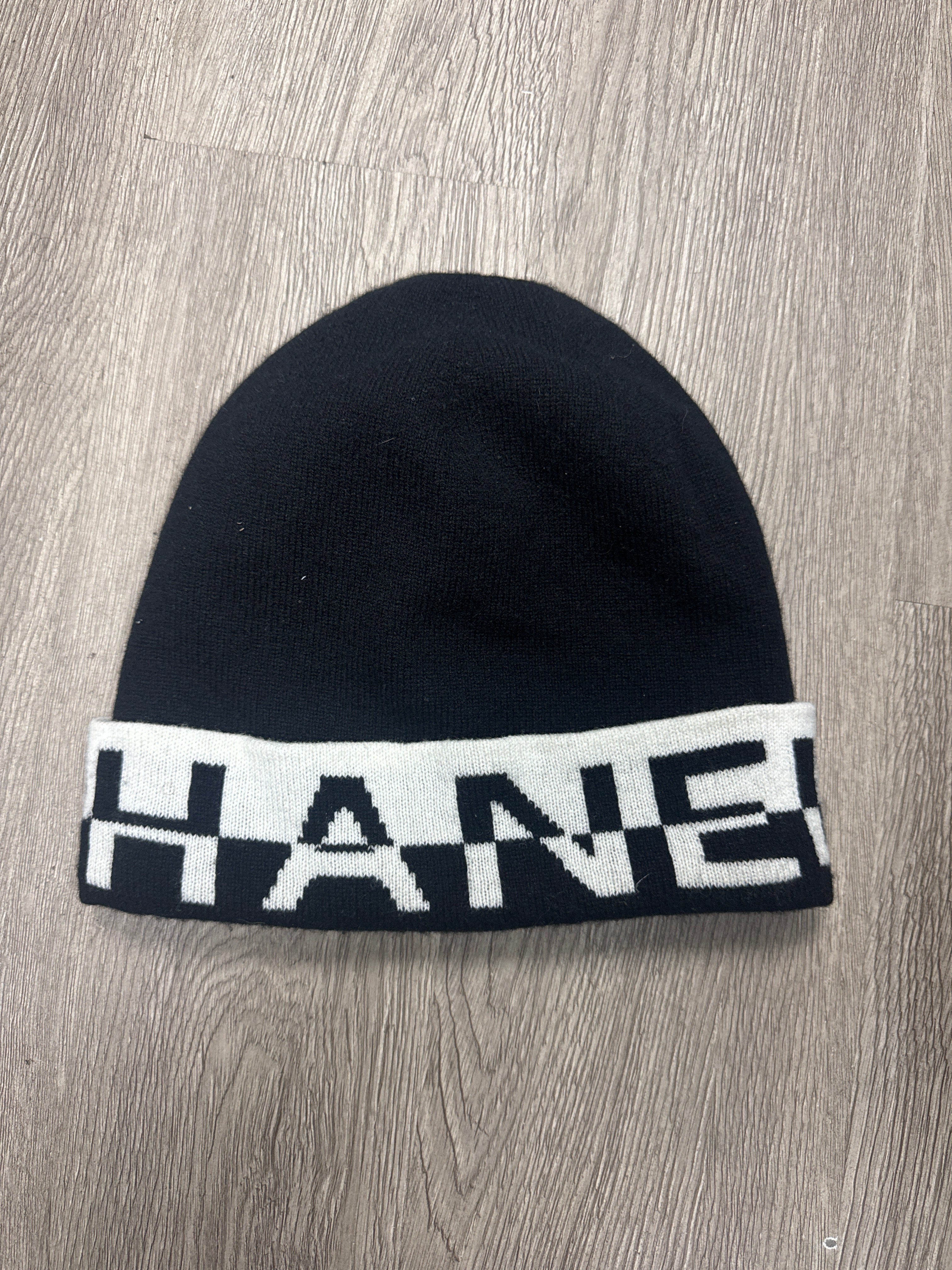 Chanel Black White Core Logo Beanie