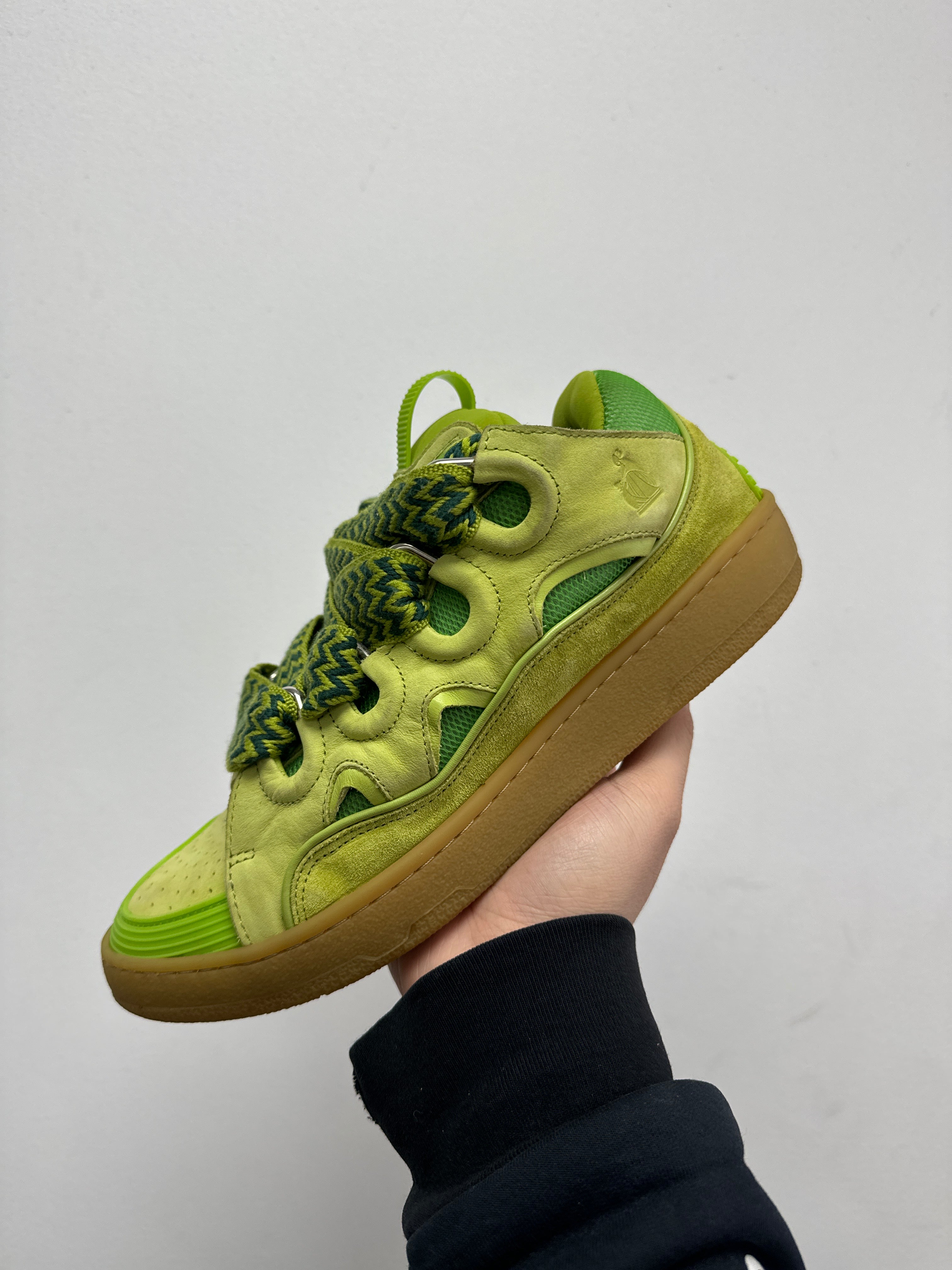 Lanvin Mint Green Curb Sneakers