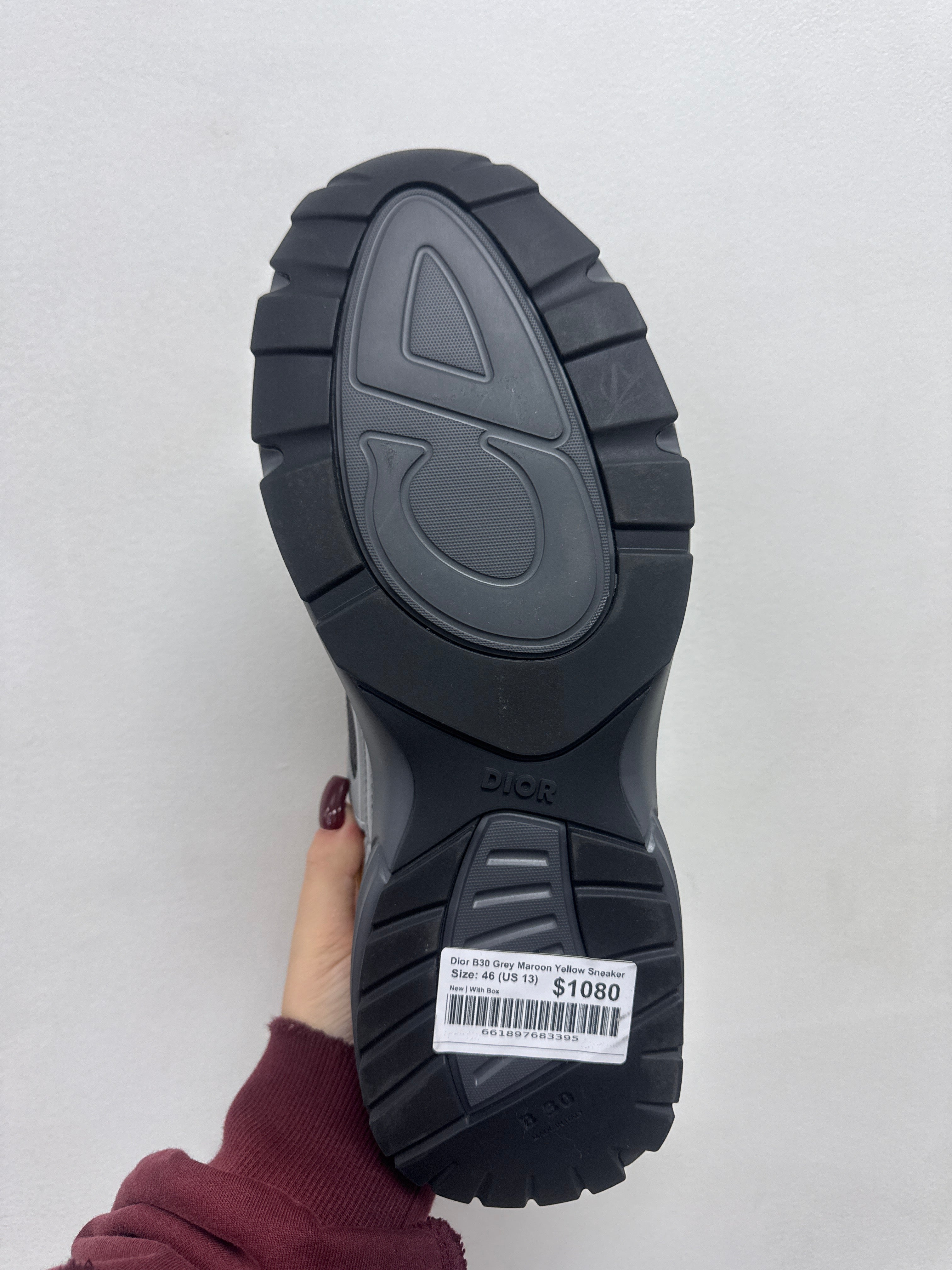 Dior B30 Grey Maroon Yellow Sneaker