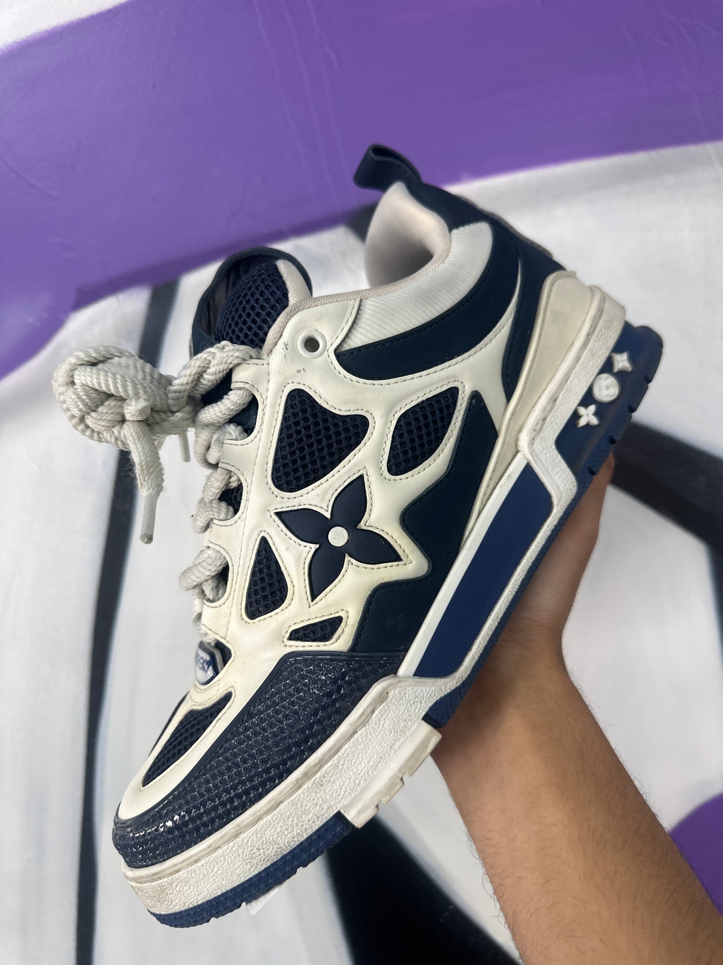 LV Skate Sneaker Navy (LV 8.5) Used 10 No Box