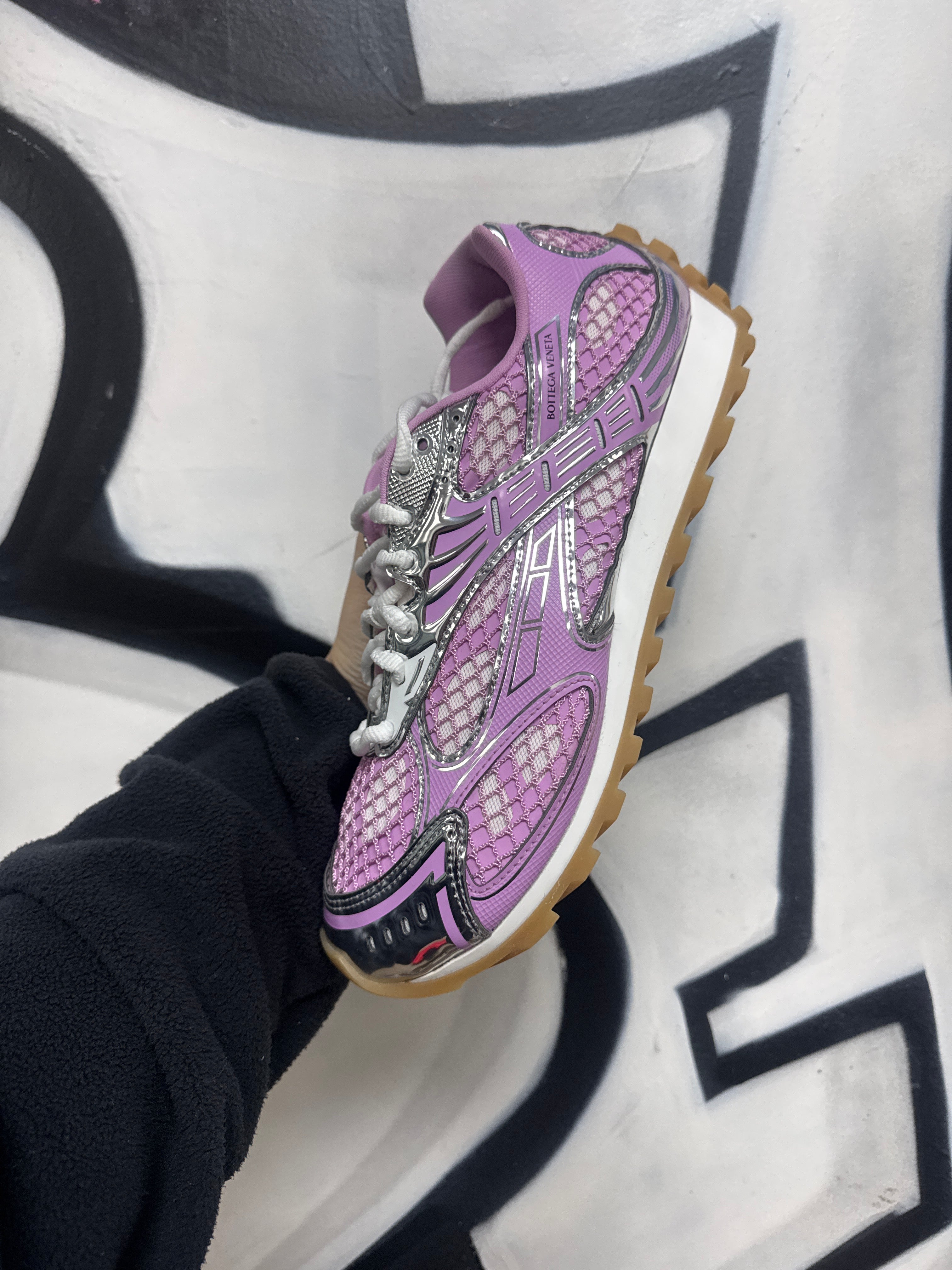 Bottega Veneta Orbit Silver Pink Sneakers