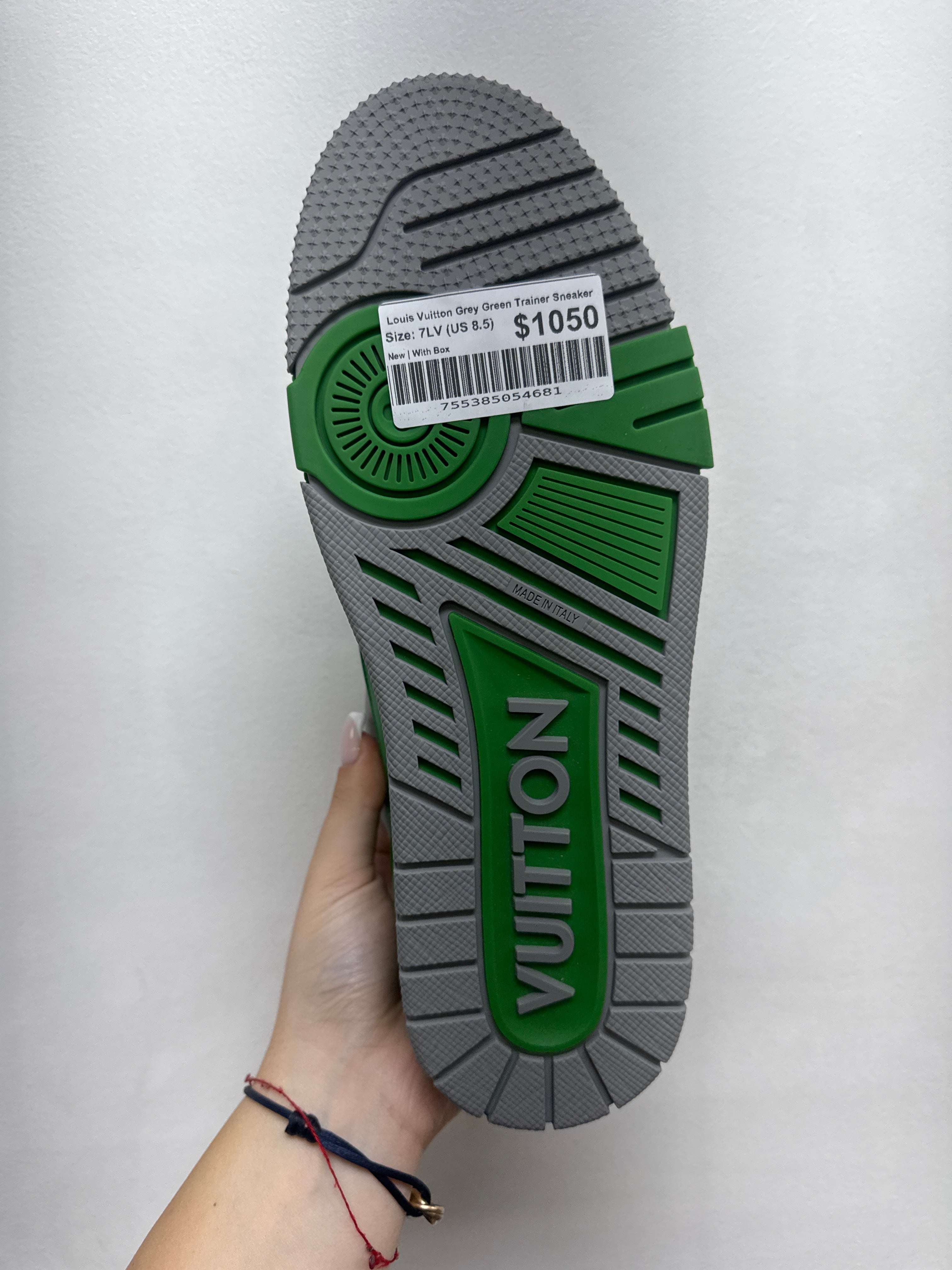 Louis Vuitton Grey Green Trainer Sneaker