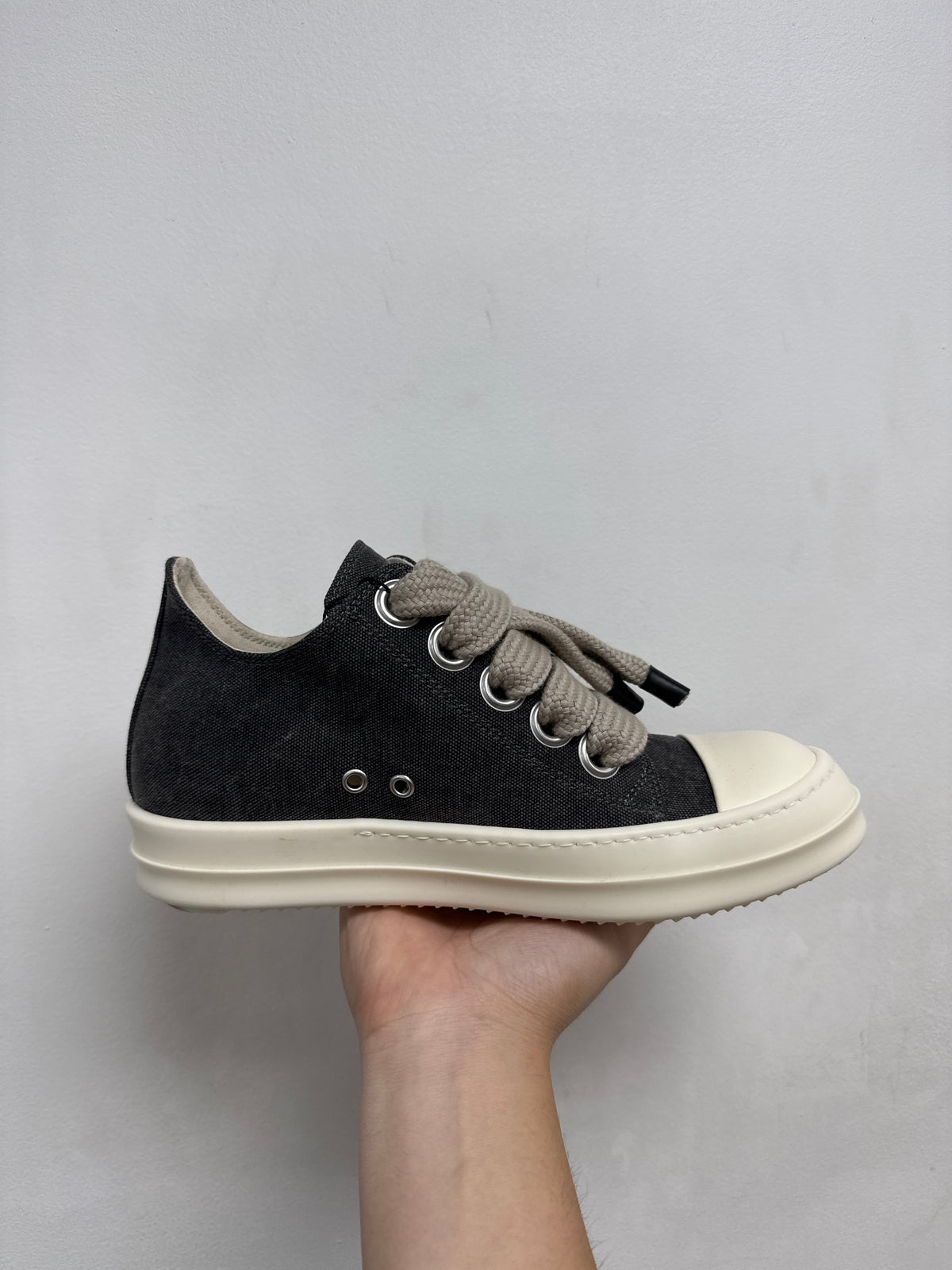 Rick Owens Gravel Milk Jumbo Lace DRKSHDW Low Sneakers