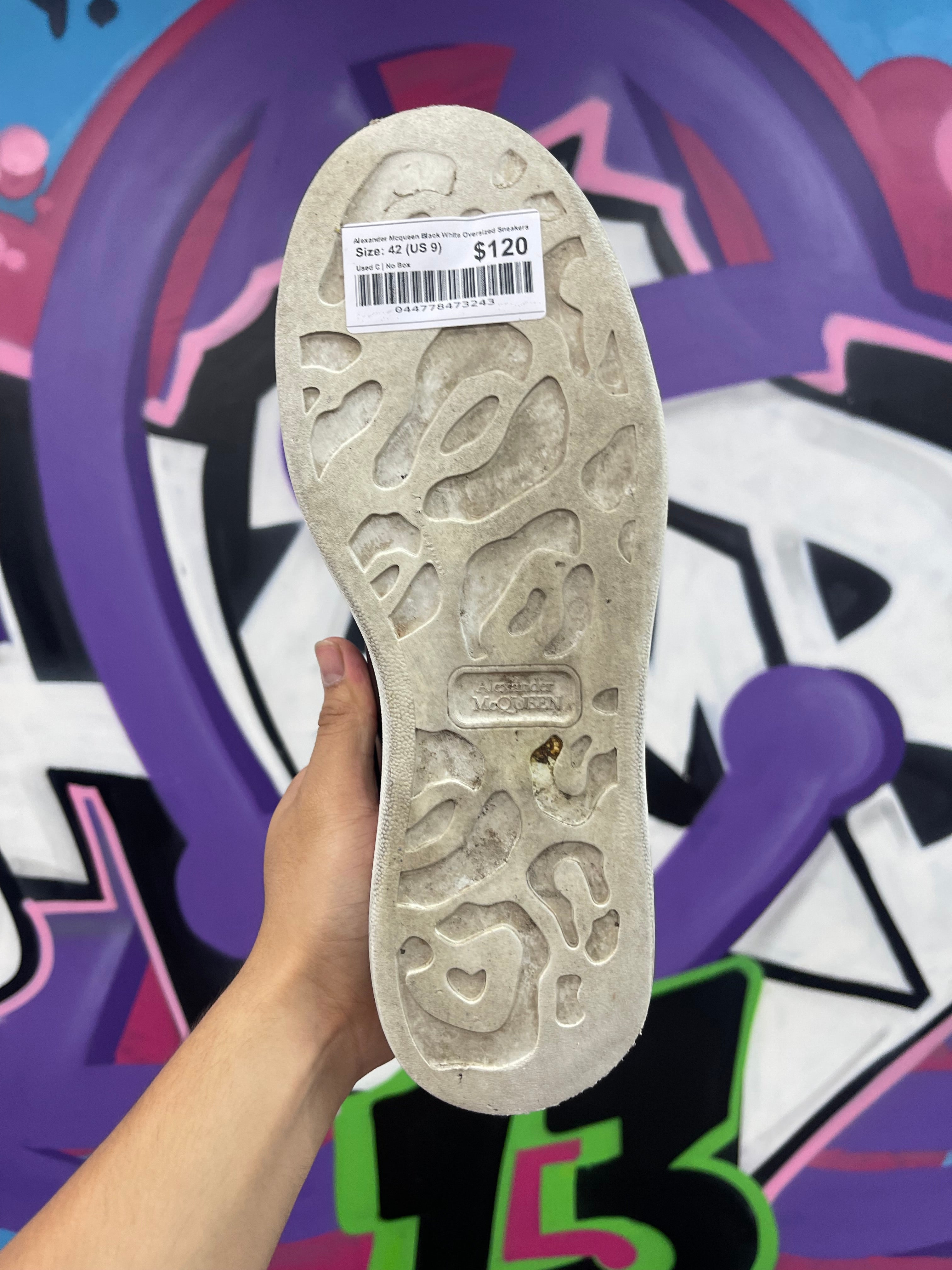 Alexander Mcqueen Black White Oversized Sneakers