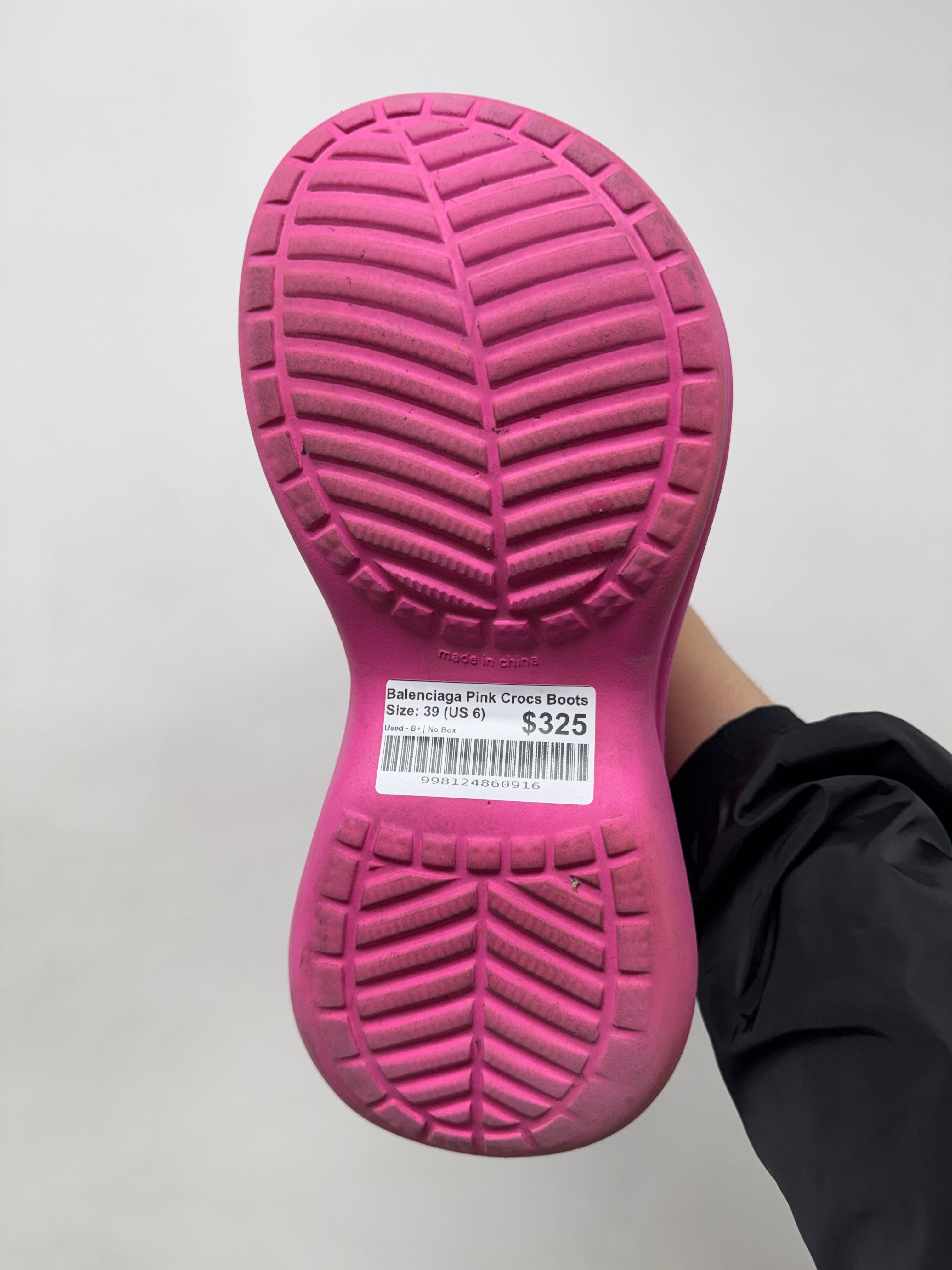 Balenciaga Pink Crocs Boots