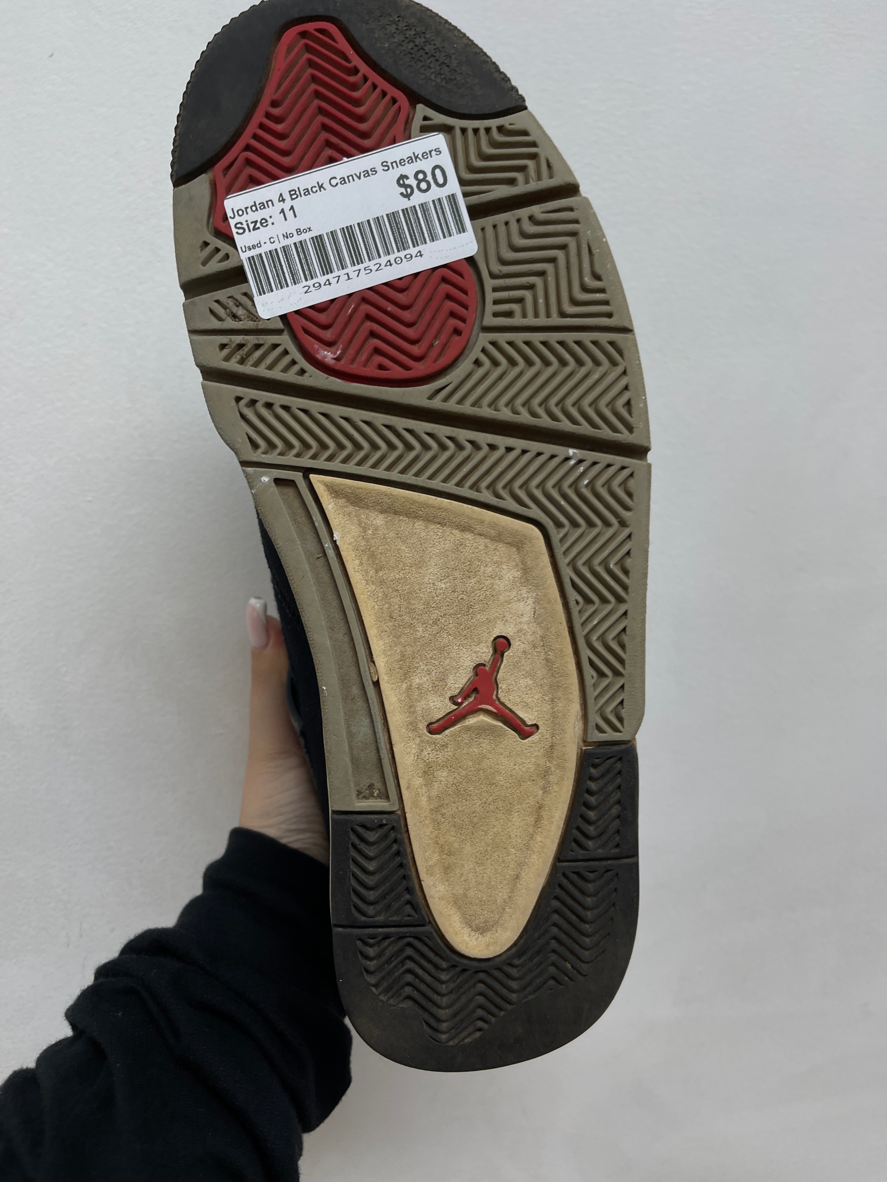 Jordan 4 Black Canvas Sneakers