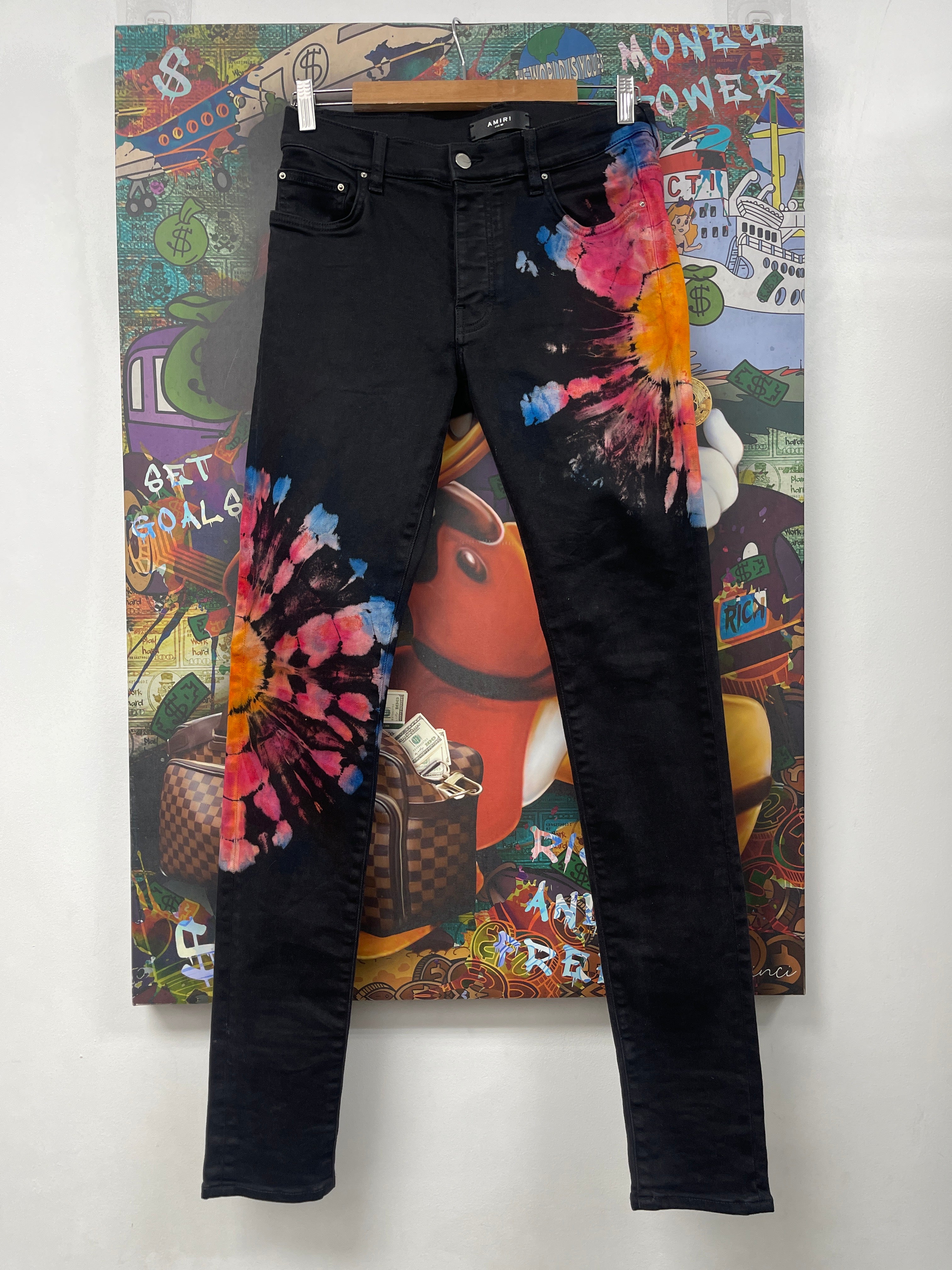 Amiri Black Tie Dye Jeans