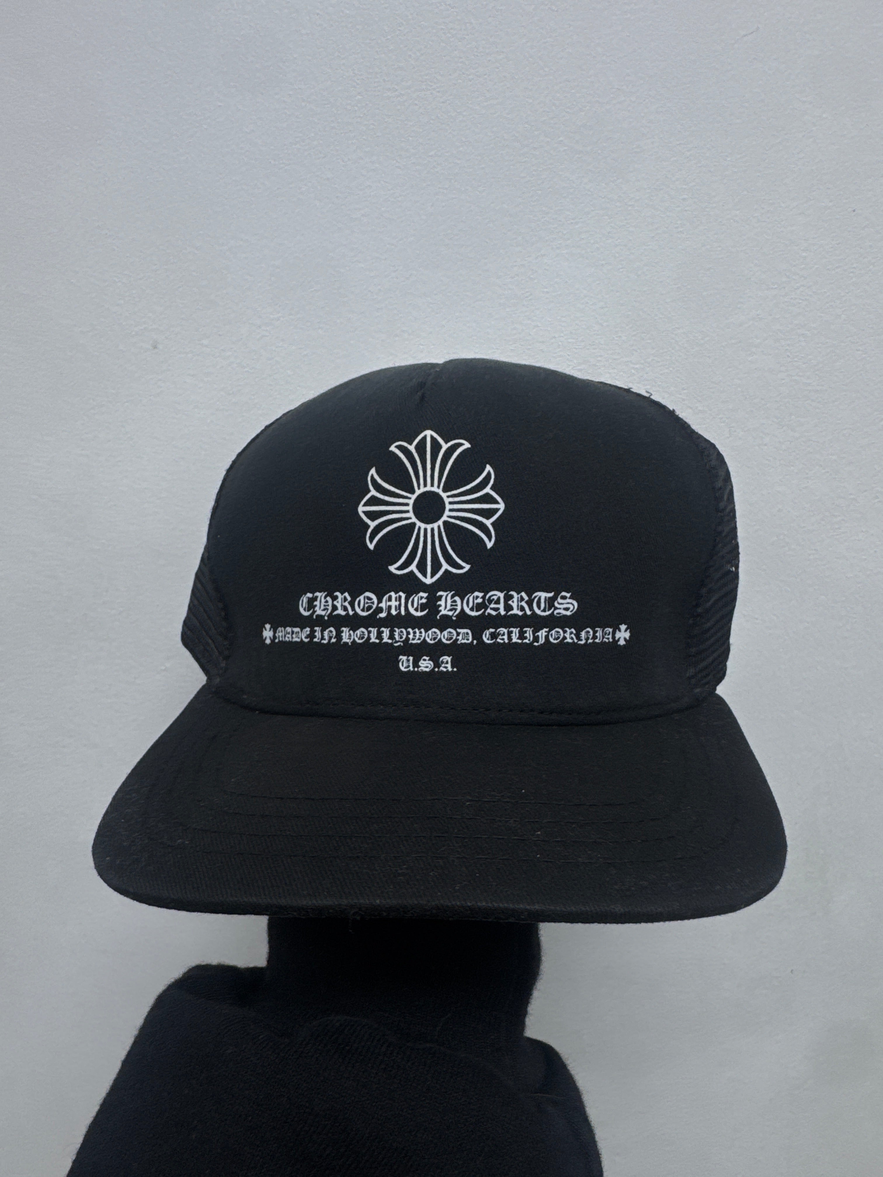 Chrome Hearts Black Hollywood Plus Trucker Hat