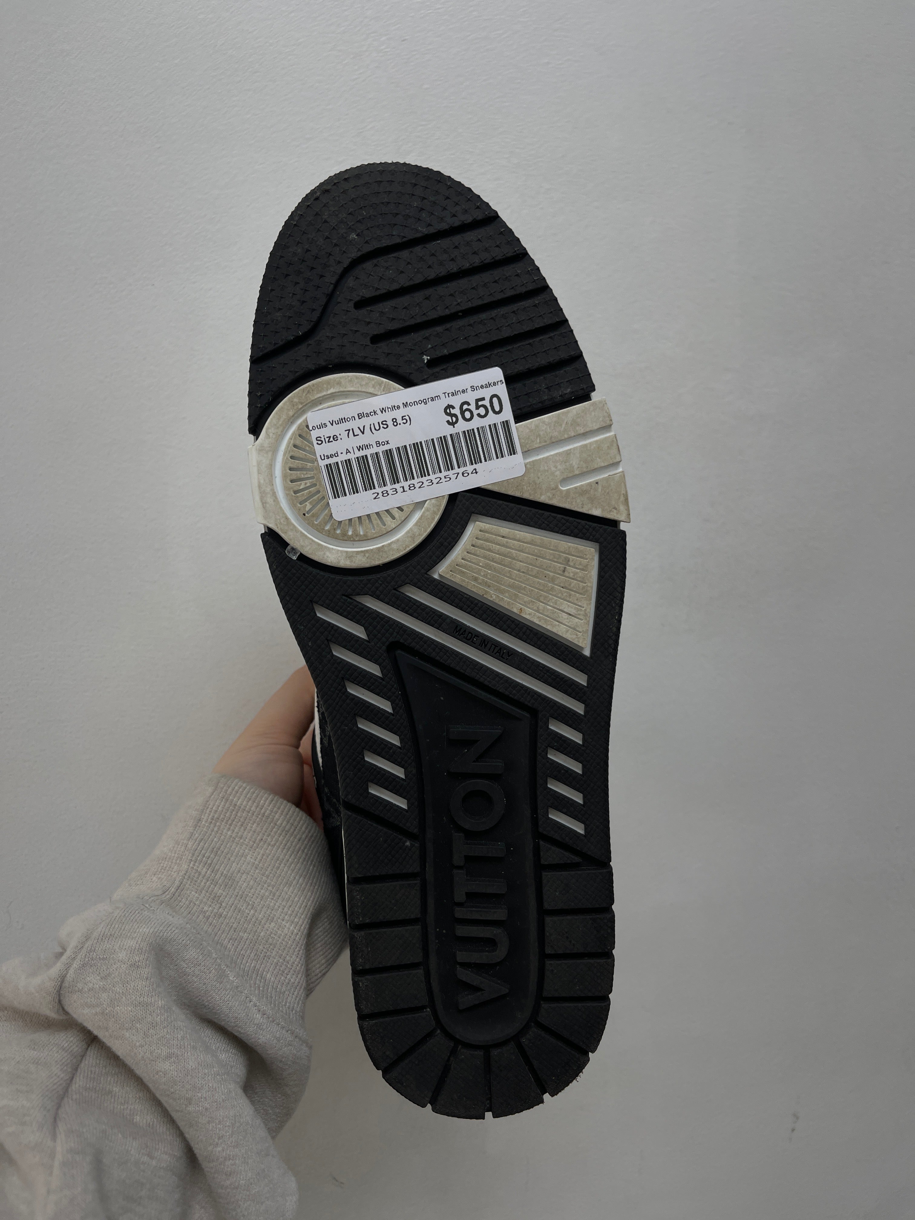 Louis Vuitton Black White Monogram Trainer Sneakers