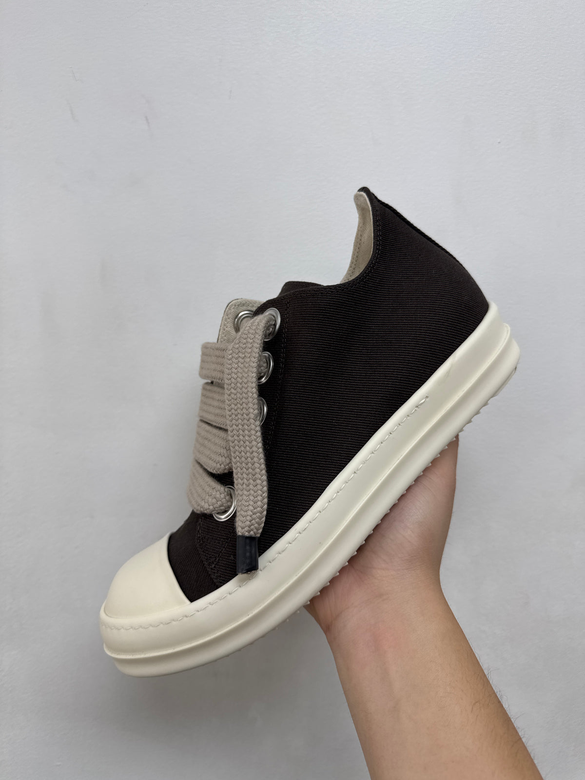 Rick Owens Dark Dust & Milk 'DRKSHDW' Jumbo Lace Ramone Low Sneakers