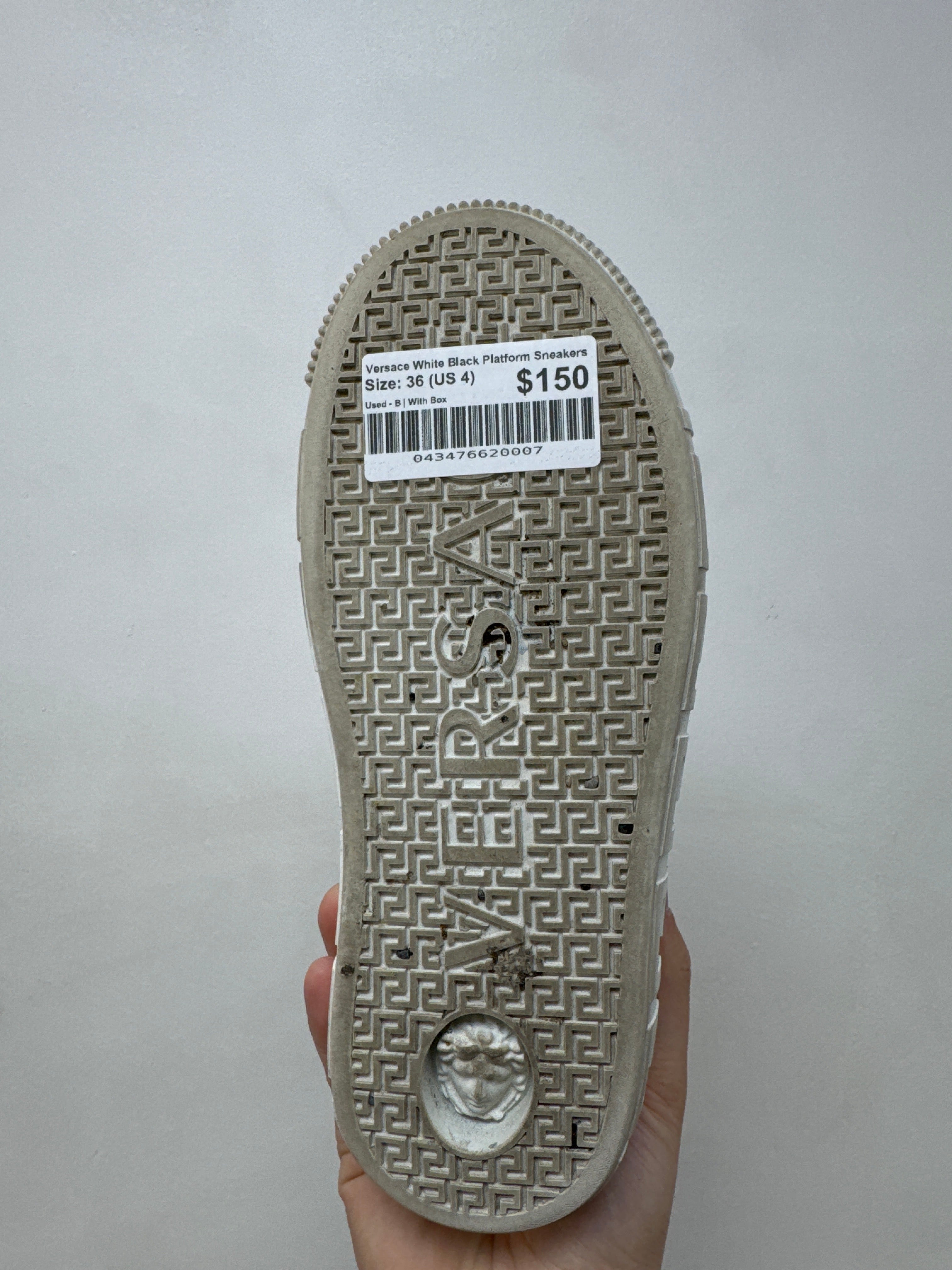 Versace White Black Platform Sneakers