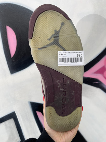 Nike Jordan 5 Burgandy Sneakers