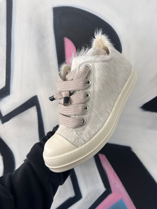 Rick Owens Ponyhair Jumbo Lace Low Milk Milk (EU 44) New With Box